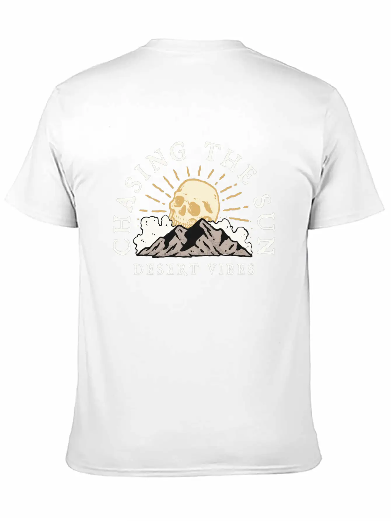 DESERT VIBE - SKULL Unisex Short Sleeve Soft Cotton T-Shirt – Casual Everyday Wear