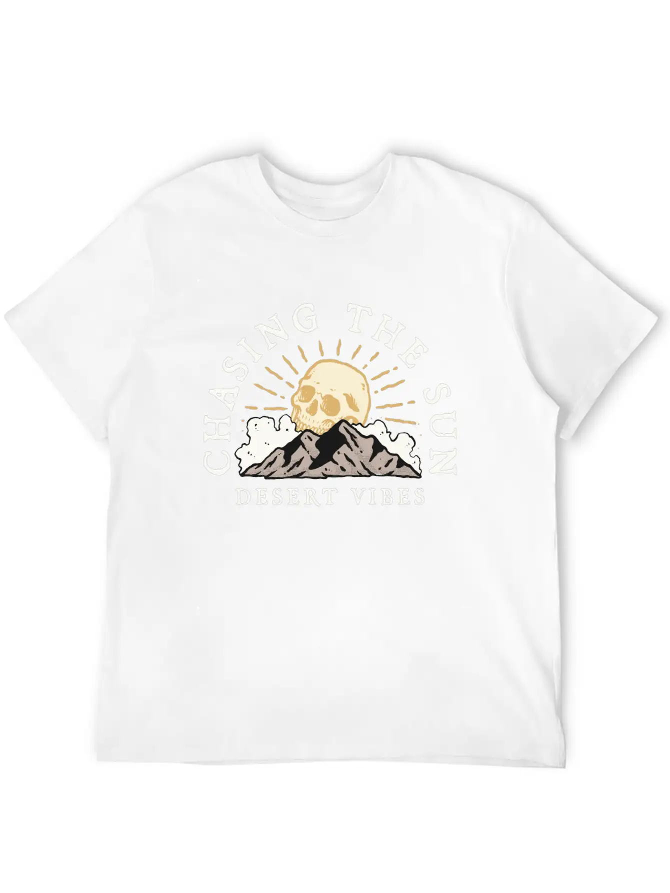 DESERT VIBE - SKULL Unisex Short Sleeve Soft Cotton T-Shirt – Casual Everyday Wear