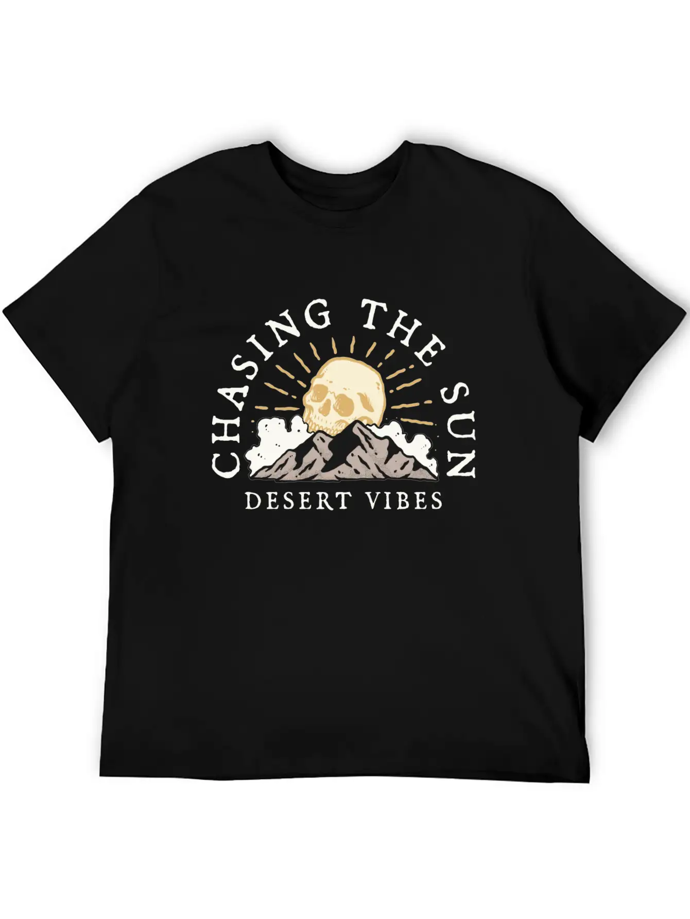 DESERT VIBE - SKULL Unisex Short Sleeve Soft Cotton T-Shirt – Casual Everyday Wear