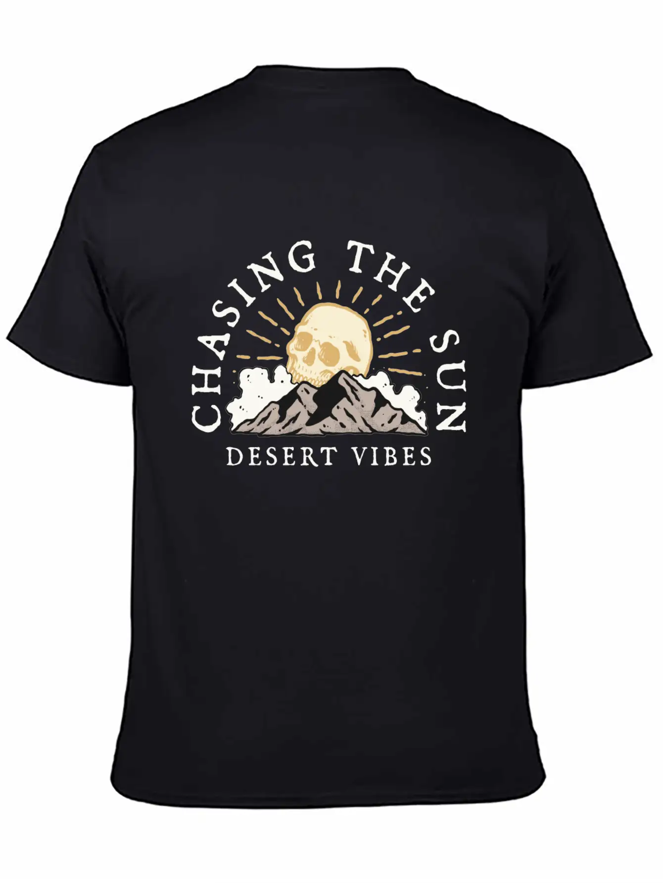 DESERT VIBE - SKULL Unisex Short Sleeve Soft Cotton T-Shirt – Casual Everyday Wear