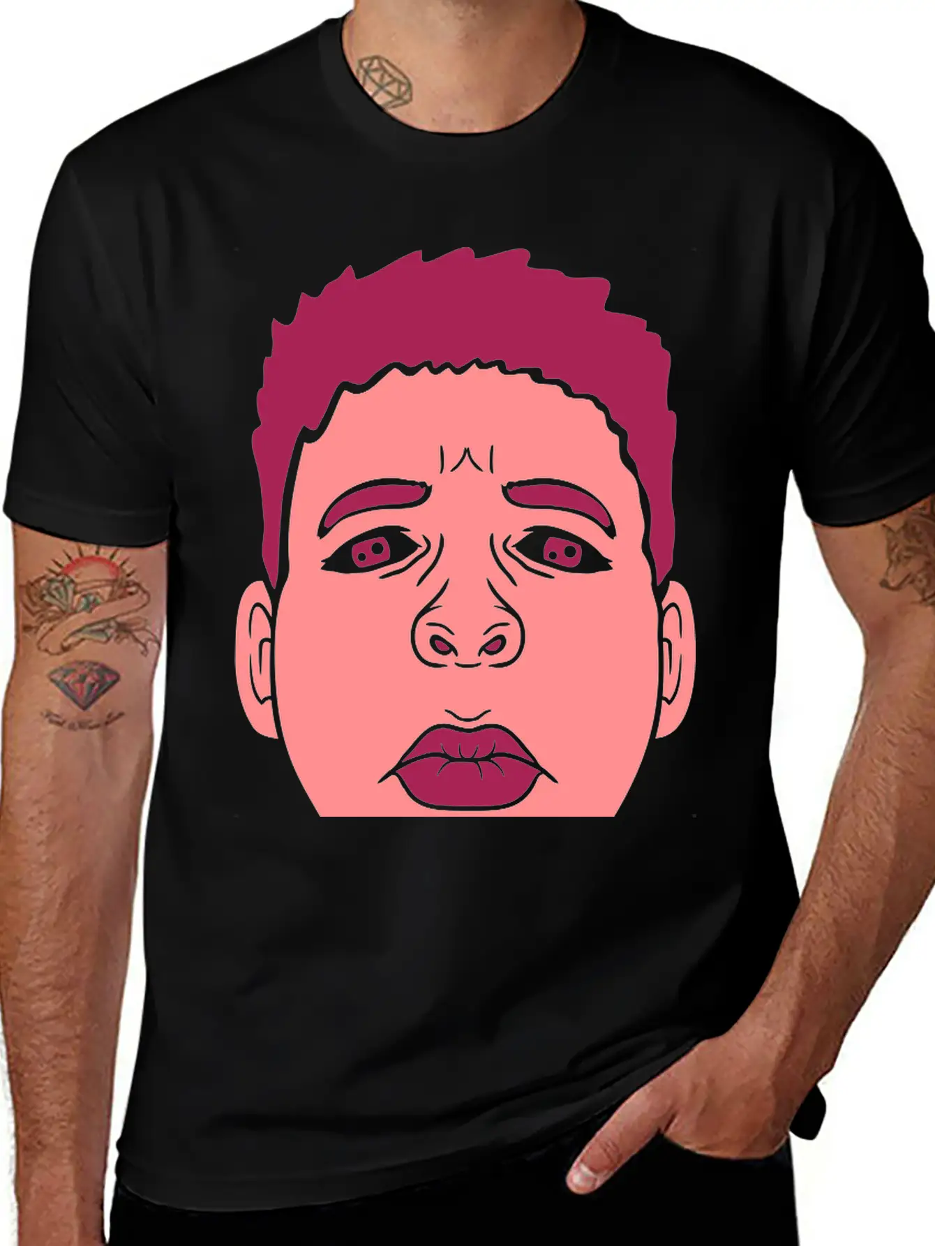 Design Kiss Mouth Sad Comfortable Minimalist Graphic Tee – Summer Style Essential
