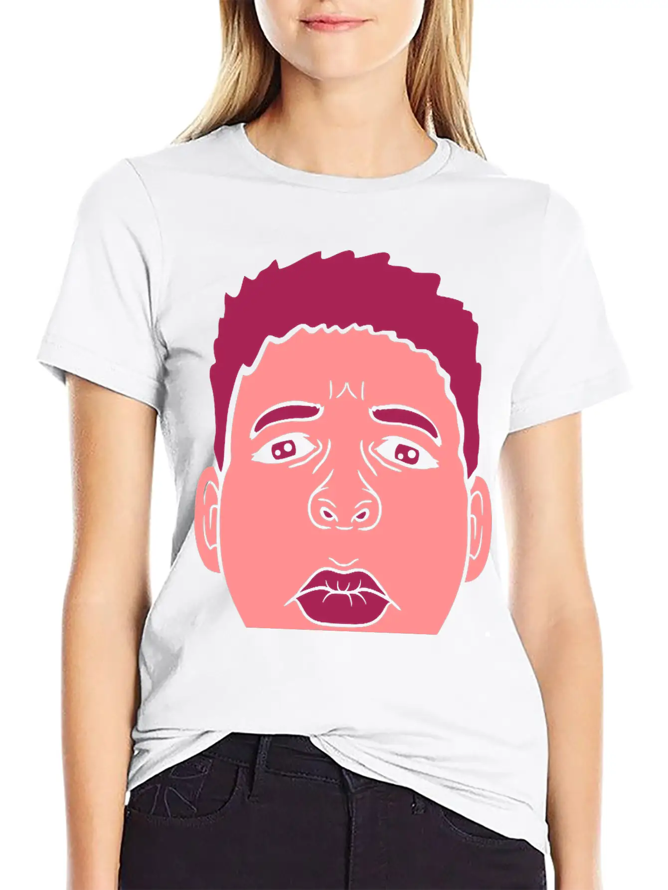 Design Kiss Mouth Sad Comfortable Minimalist Graphic Tee – Summer Style Essential