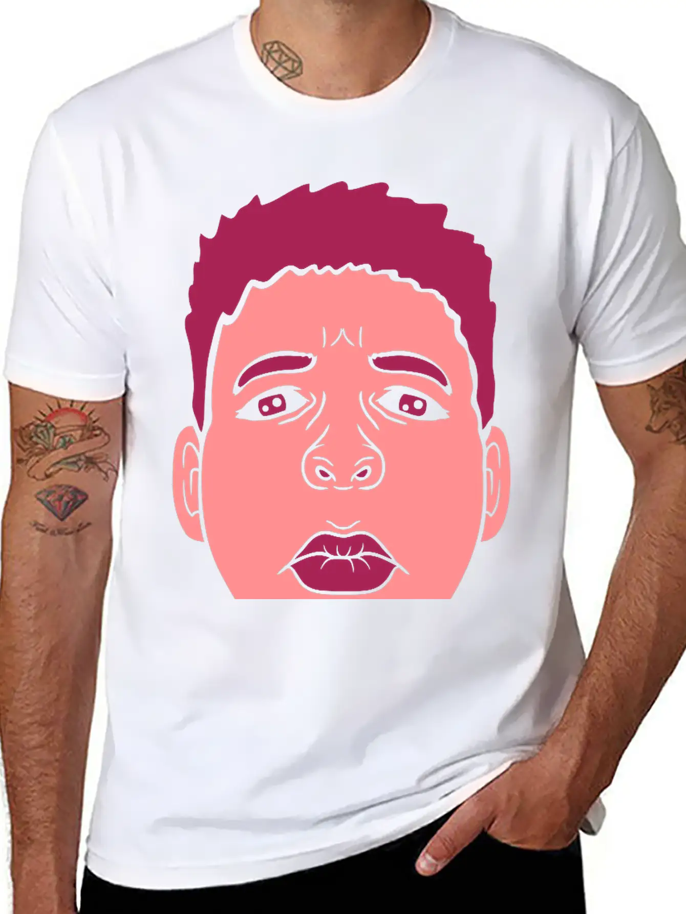 Design Kiss Mouth Sad Comfortable Minimalist Graphic Tee – Summer Style Essential