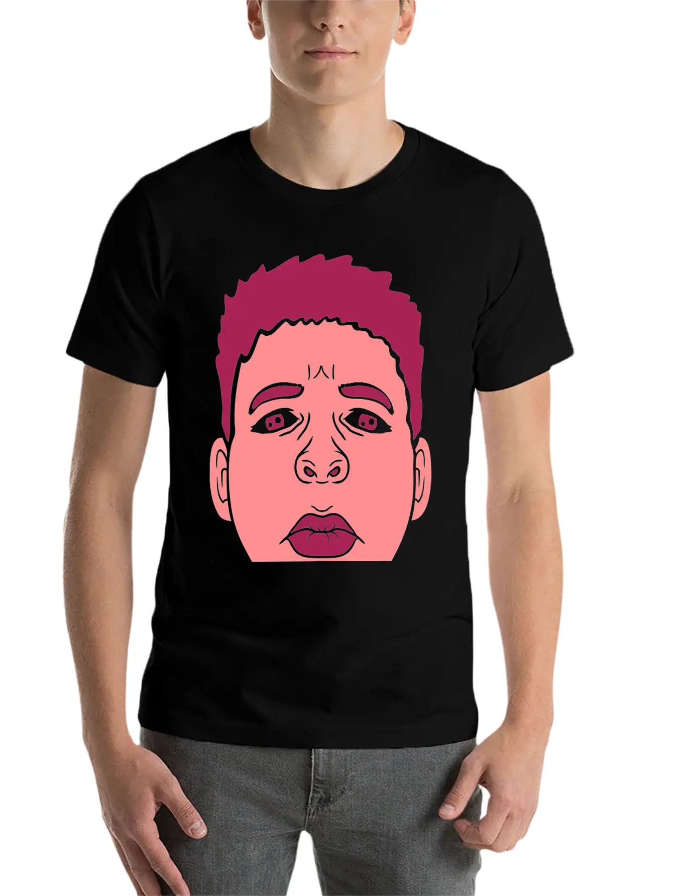 Design Kiss Mouth Sad Comfortable Minimalist Graphic Tee – Summer Style Essential