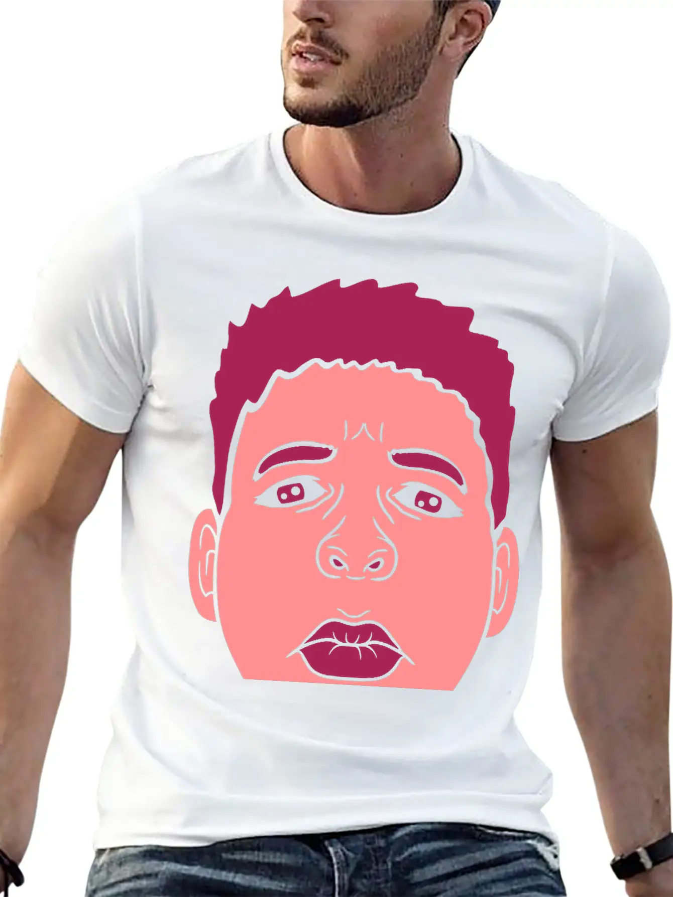 Design Kiss Mouth Sad Comfortable Minimalist Graphic Tee – Summer Style Essential