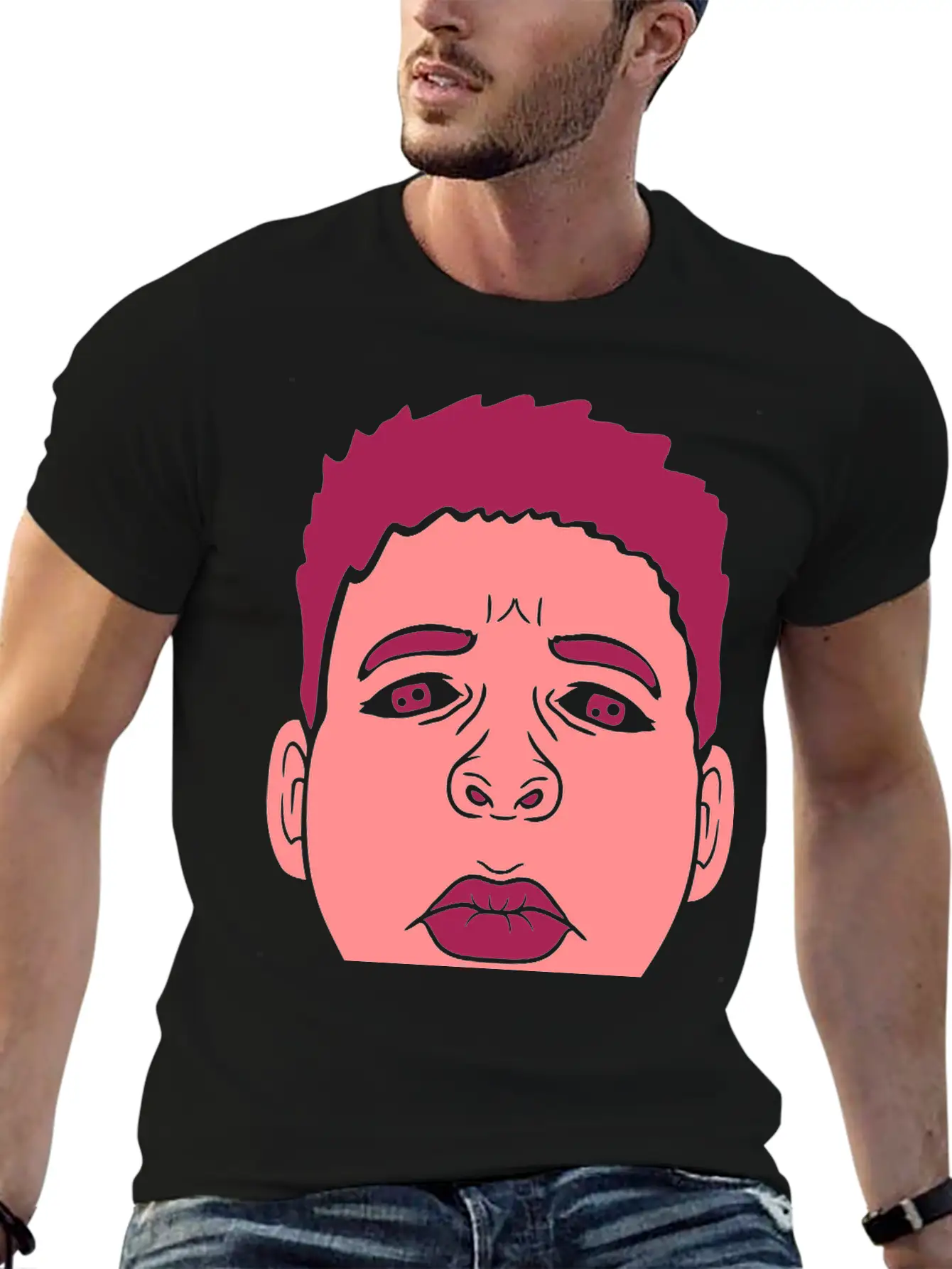 Design Kiss Mouth Sad Comfortable Minimalist Graphic Tee – Summer Style Essential