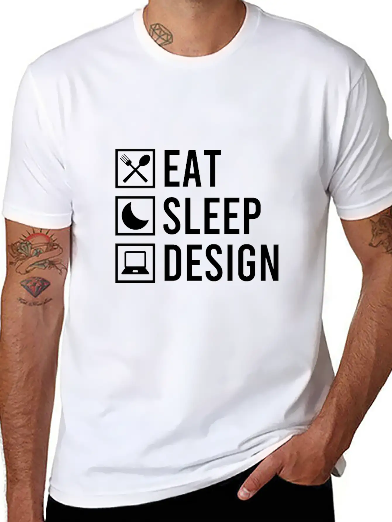 Designing Food, Sleep Stylish Everyday T-Shirt – Unisex Basic Cotton Tee