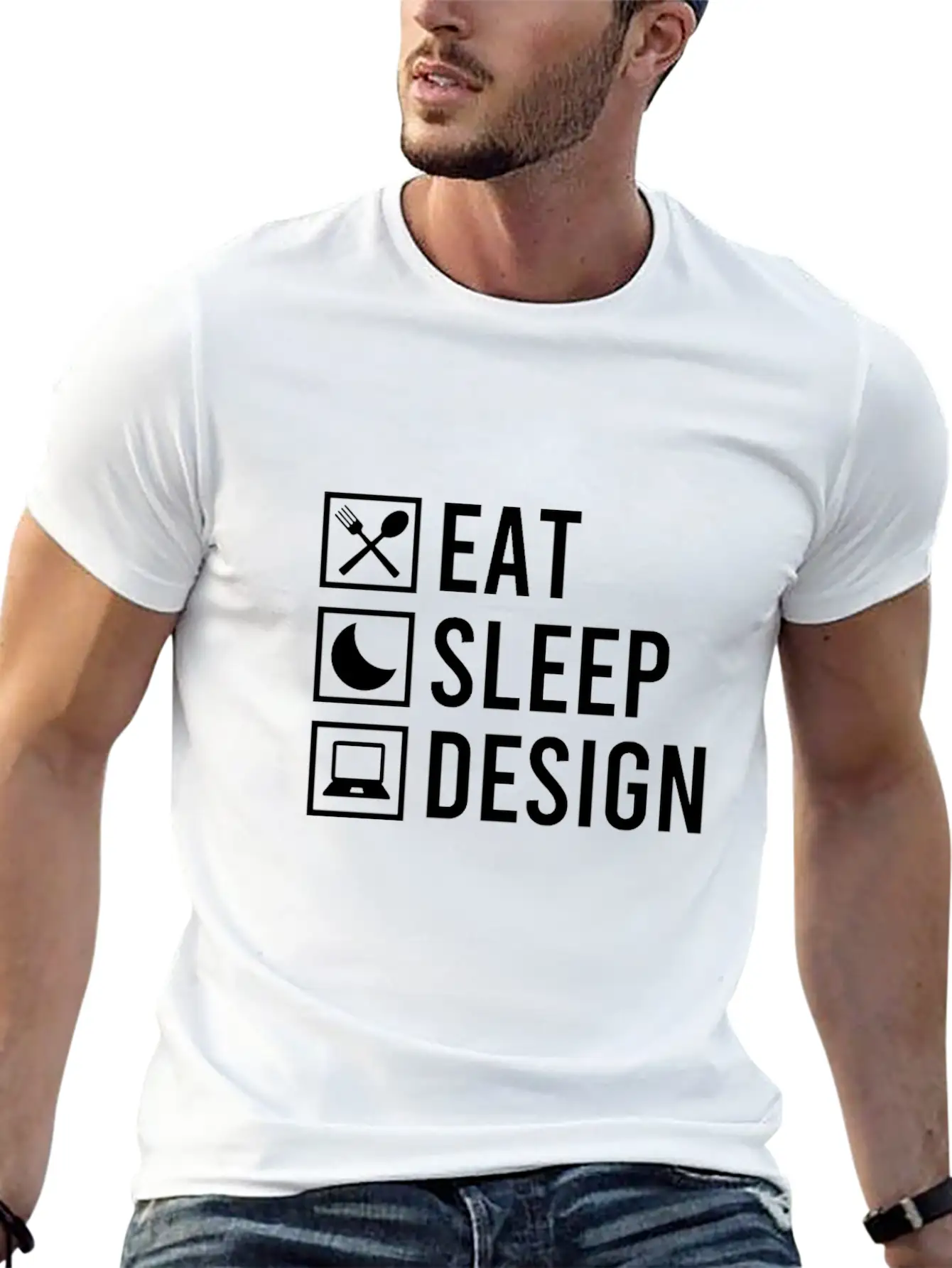 Designing Food, Sleep Stylish Everyday T-Shirt – Unisex Basic Cotton Tee