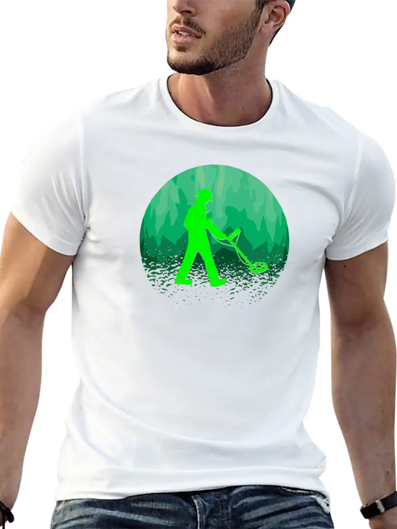 Detectorists Detecting Forest Detectoring Stylish Everyday T-Shirt – Unisex Basic Cotton Tee