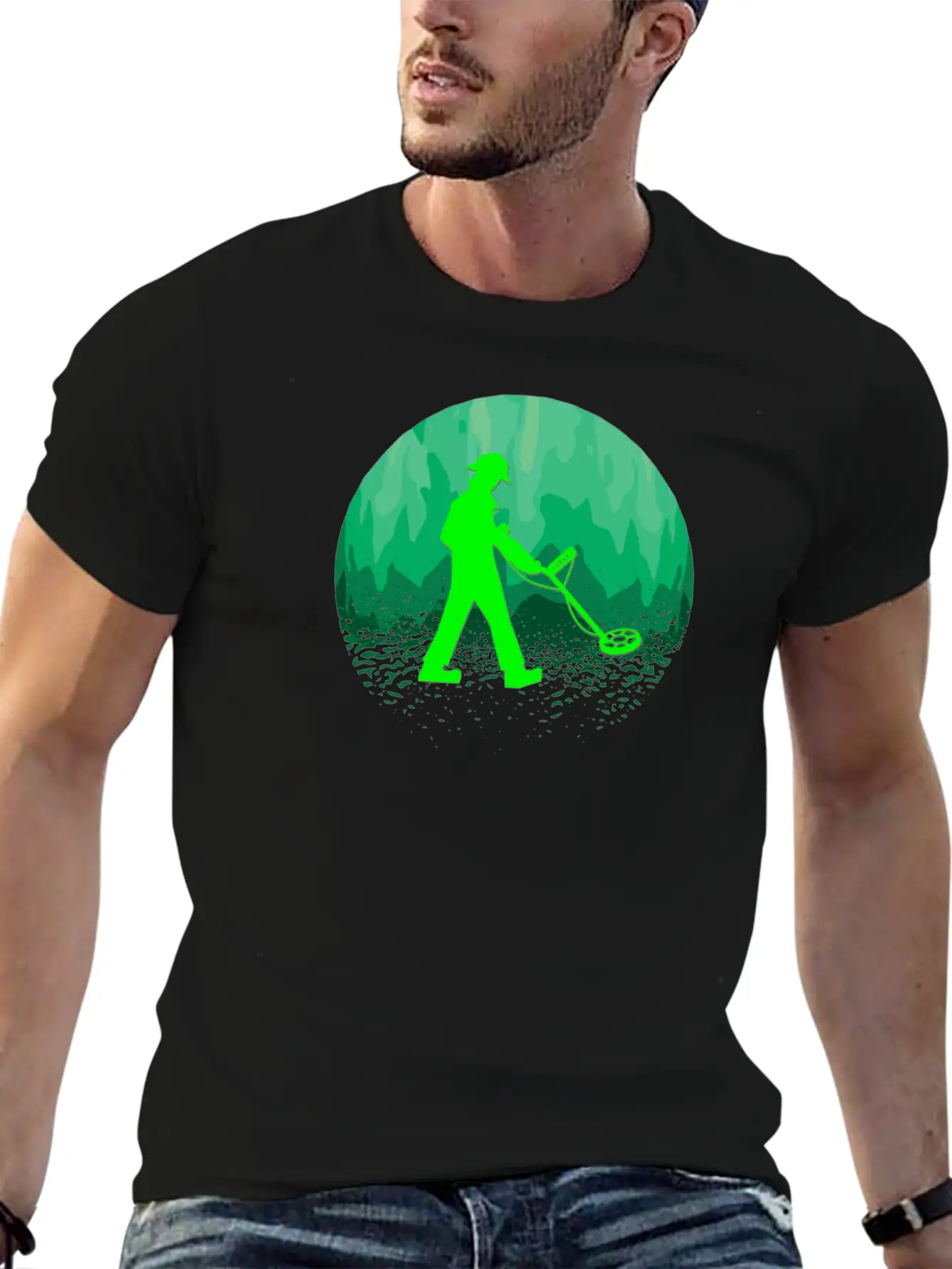 Detectorists Detecting Forest Detectoring Stylish Everyday T-Shirt – Unisex Basic Cotton Tee