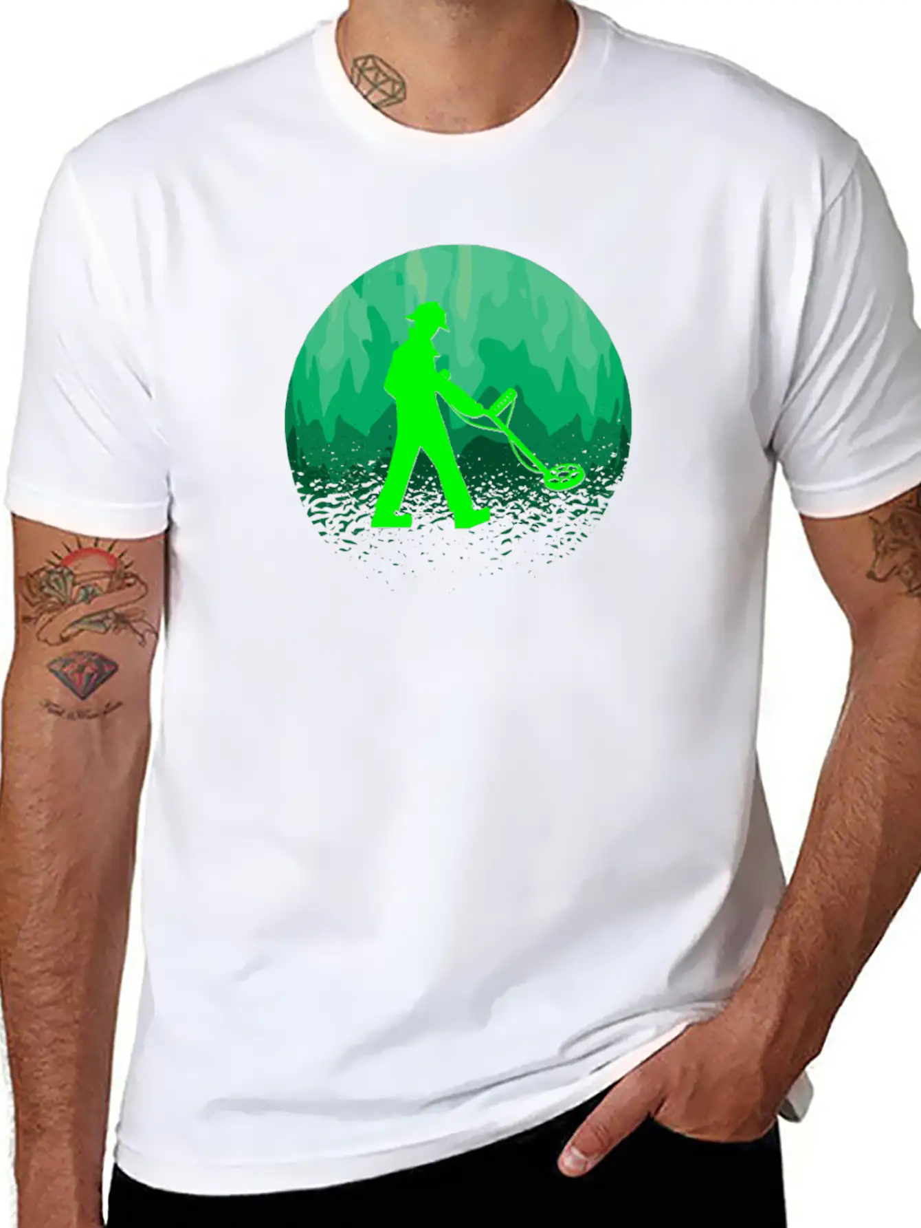 Detectorists Detecting Forest Detectoring Stylish Everyday T-Shirt – Unisex Basic Cotton Tee