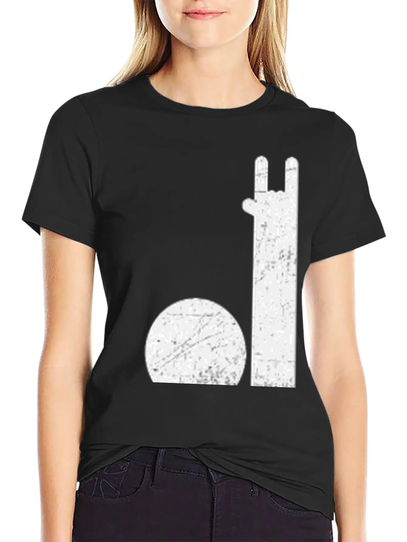 Devil Horns Sign Basic Graphic T-Shirt – Daily Comfort In Soft Cotton
