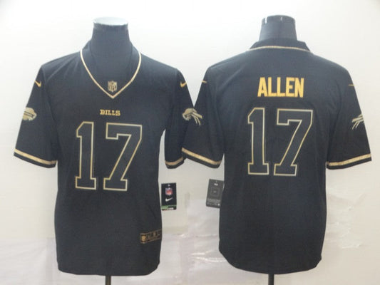 Men's Buffalo Bills Josh Allen #17 Black Alternate Player Game Jerseys