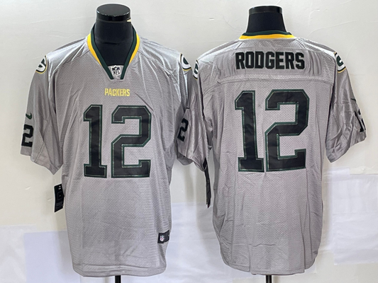 Men's Green Bay Packers Aaron Rodgers #12 Gray Player Jerseys