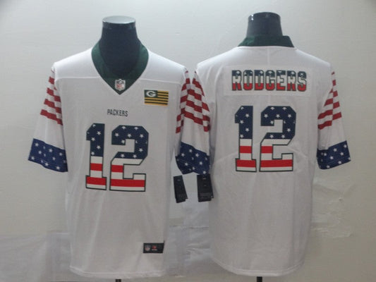 Men's Green Bay Packers Aaron Rodgers #12 White Player Game Jerseys