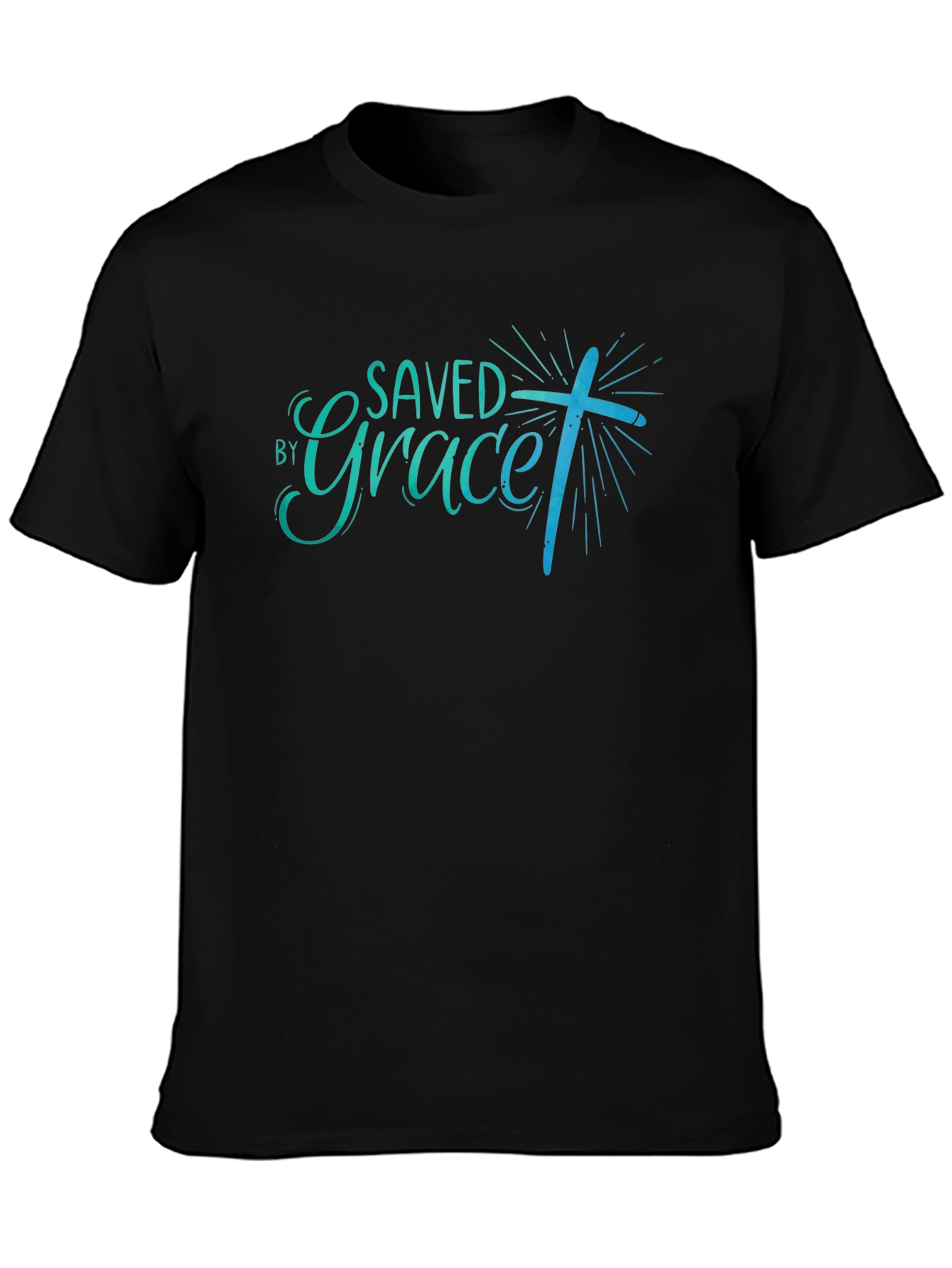 Saved By Grace Black Christian T-Shirt