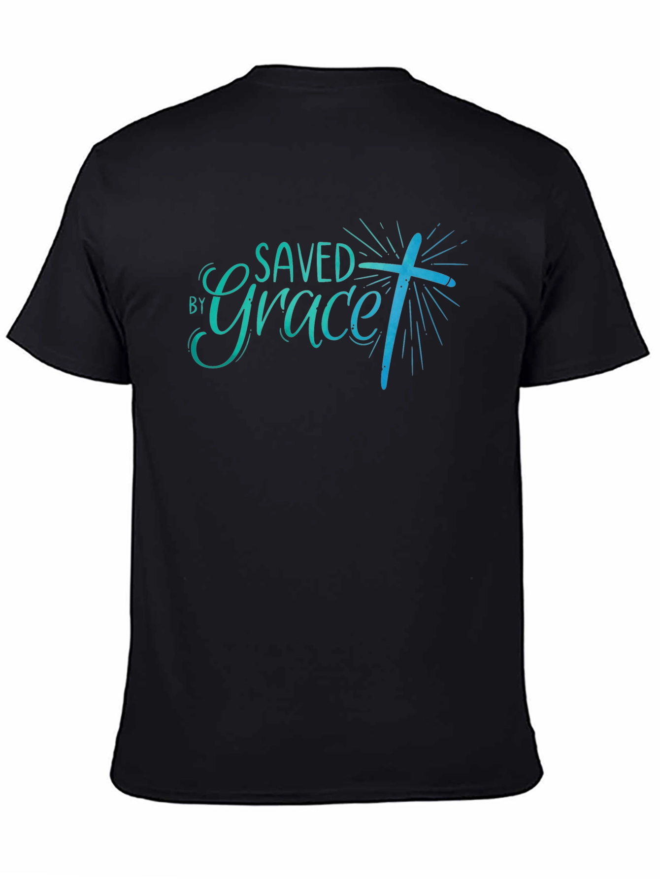 Saved By Grace Black Christian T-Shirt