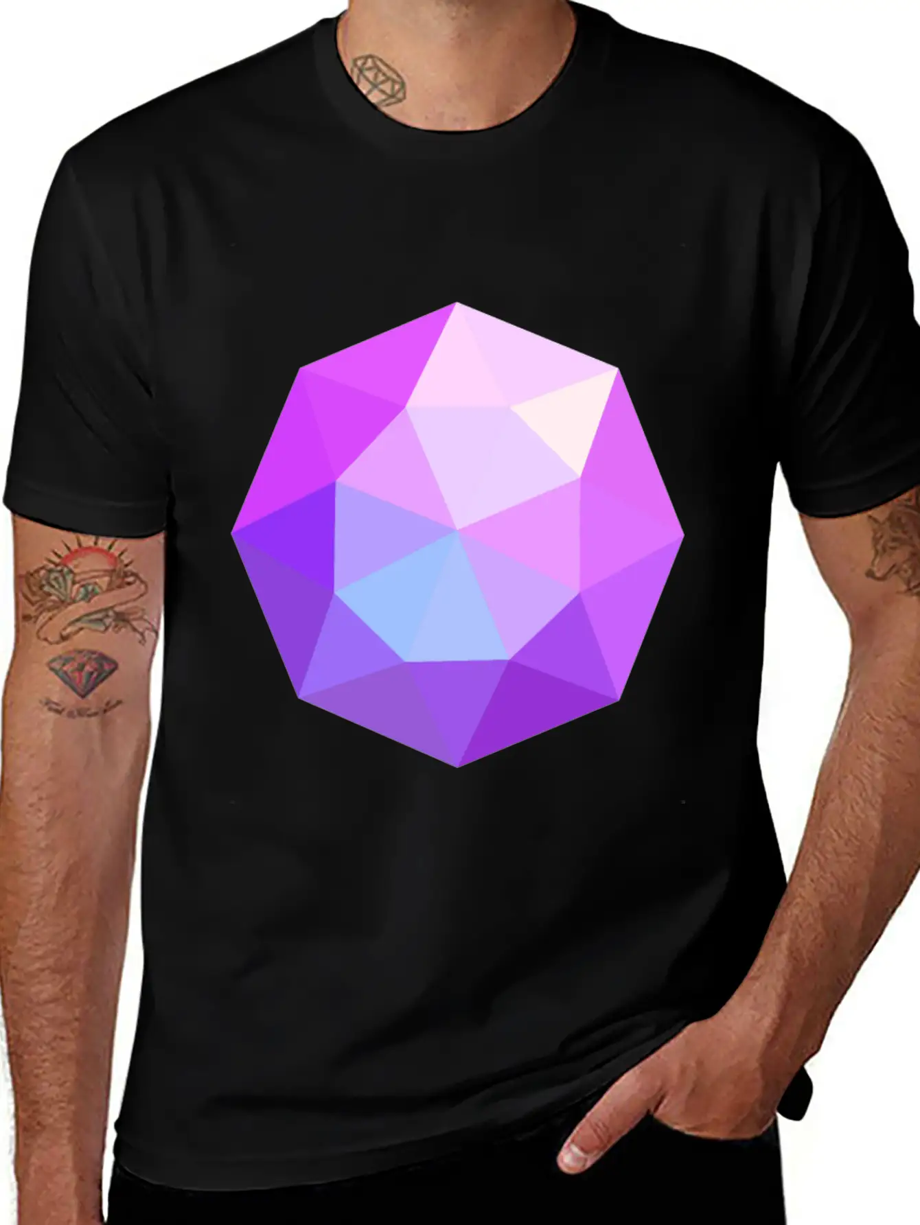 Diamond Geometric Pink Comfortable Minimalist Graphic Tee – Summer Style Essential