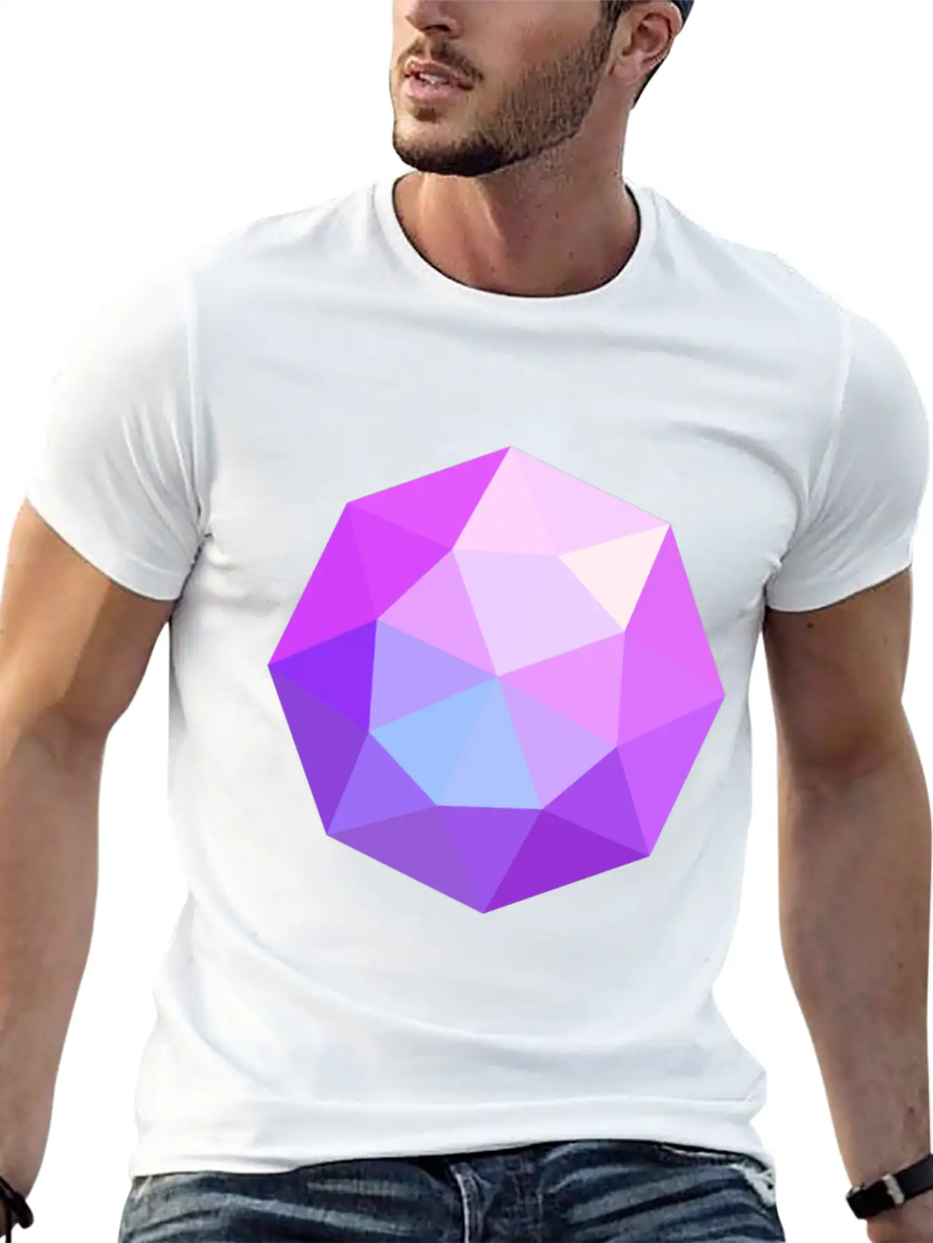 Diamond Geometric Pink Comfortable Minimalist Graphic Tee – Summer Style Essential