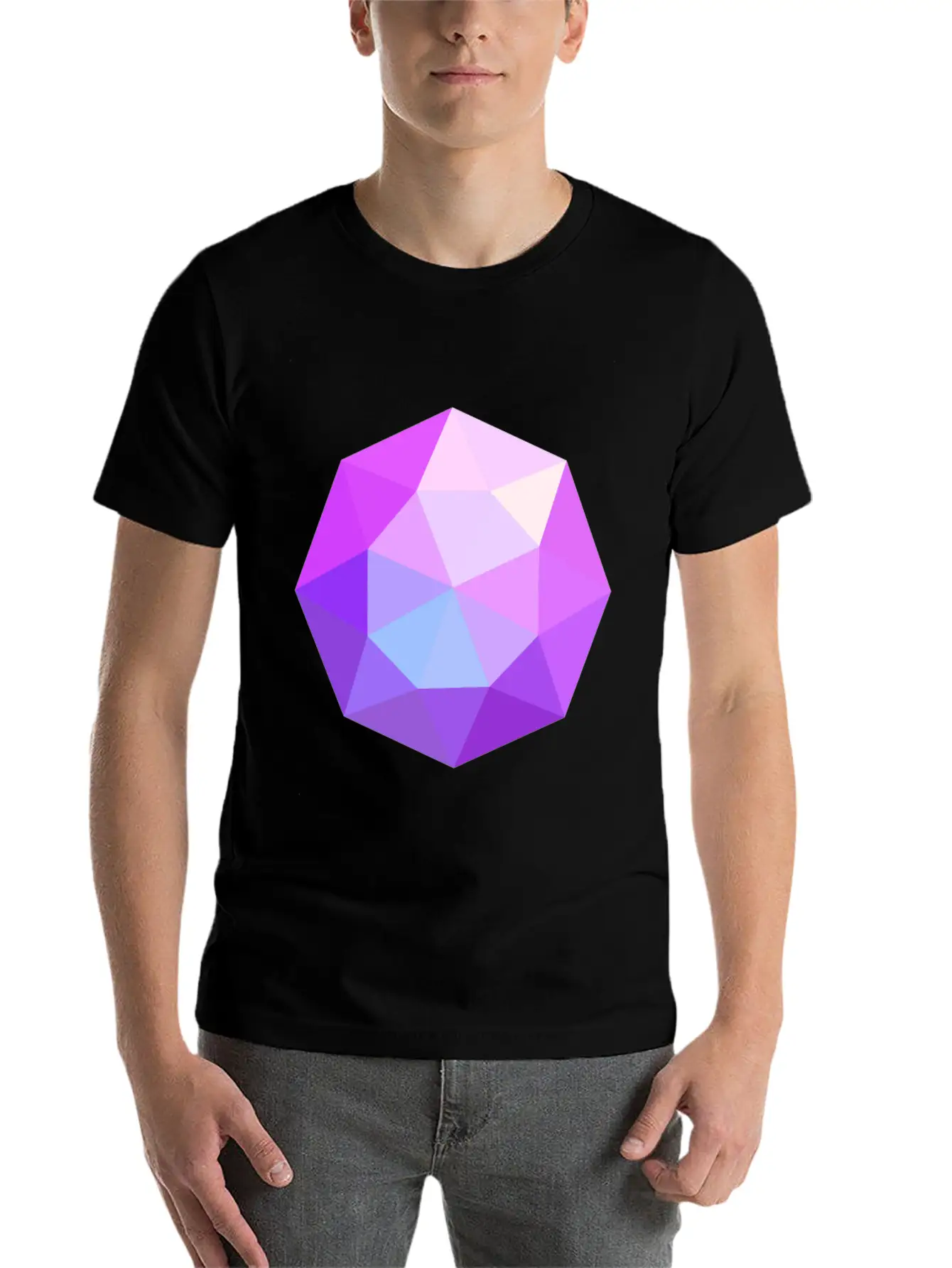 Diamond Geometric Pink Comfortable Minimalist Graphic Tee – Summer Style Essential