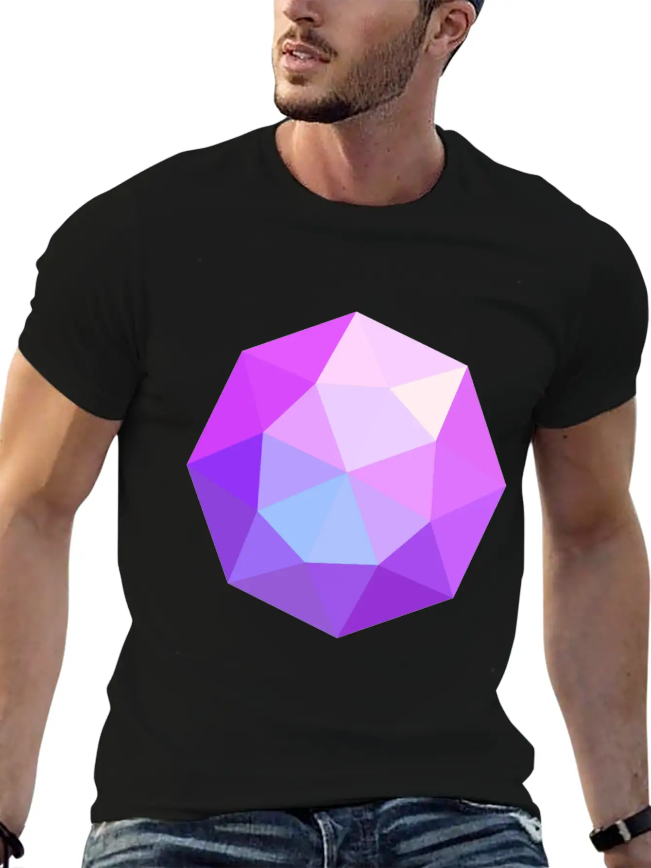 Diamond Geometric Pink Comfortable Minimalist Graphic Tee – Summer Style Essential