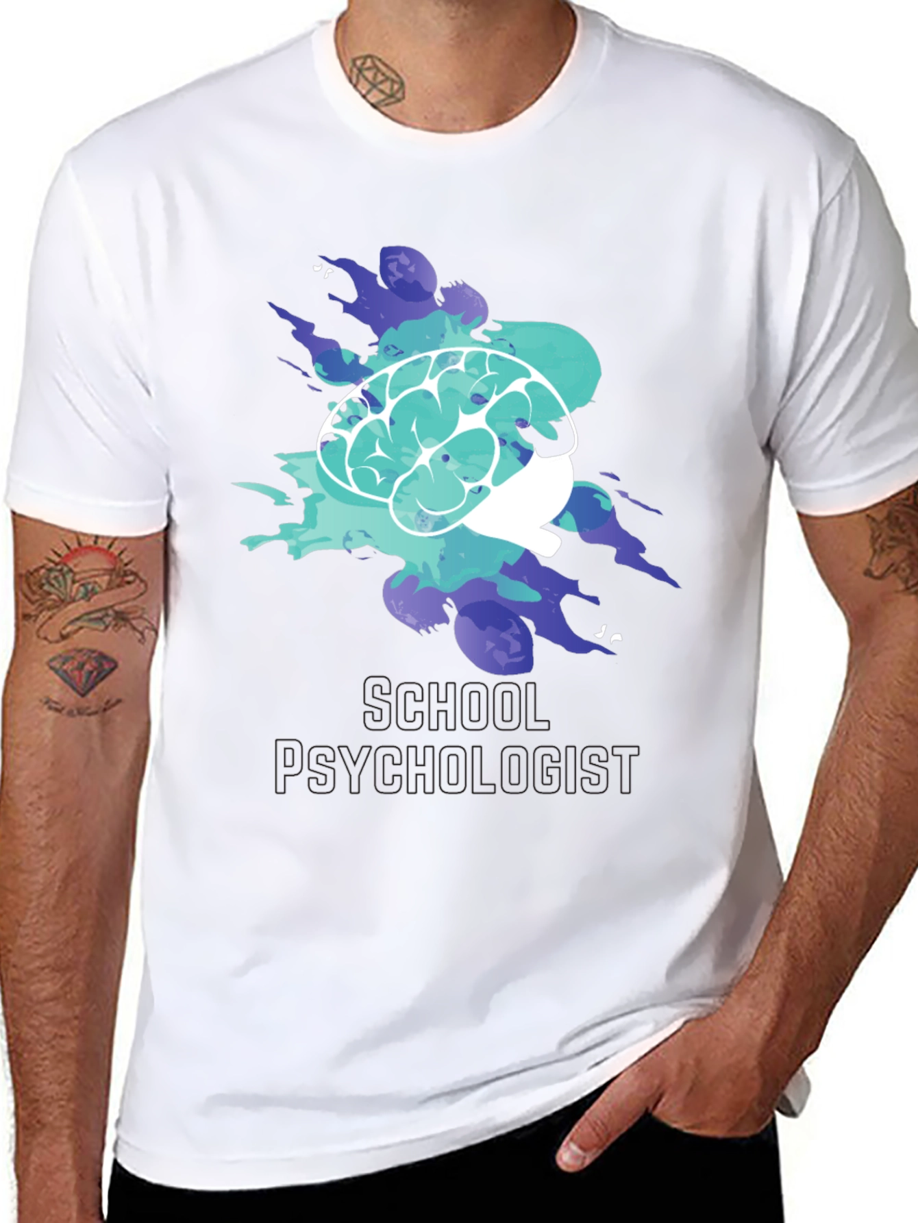 School Psychologist Brain Tee