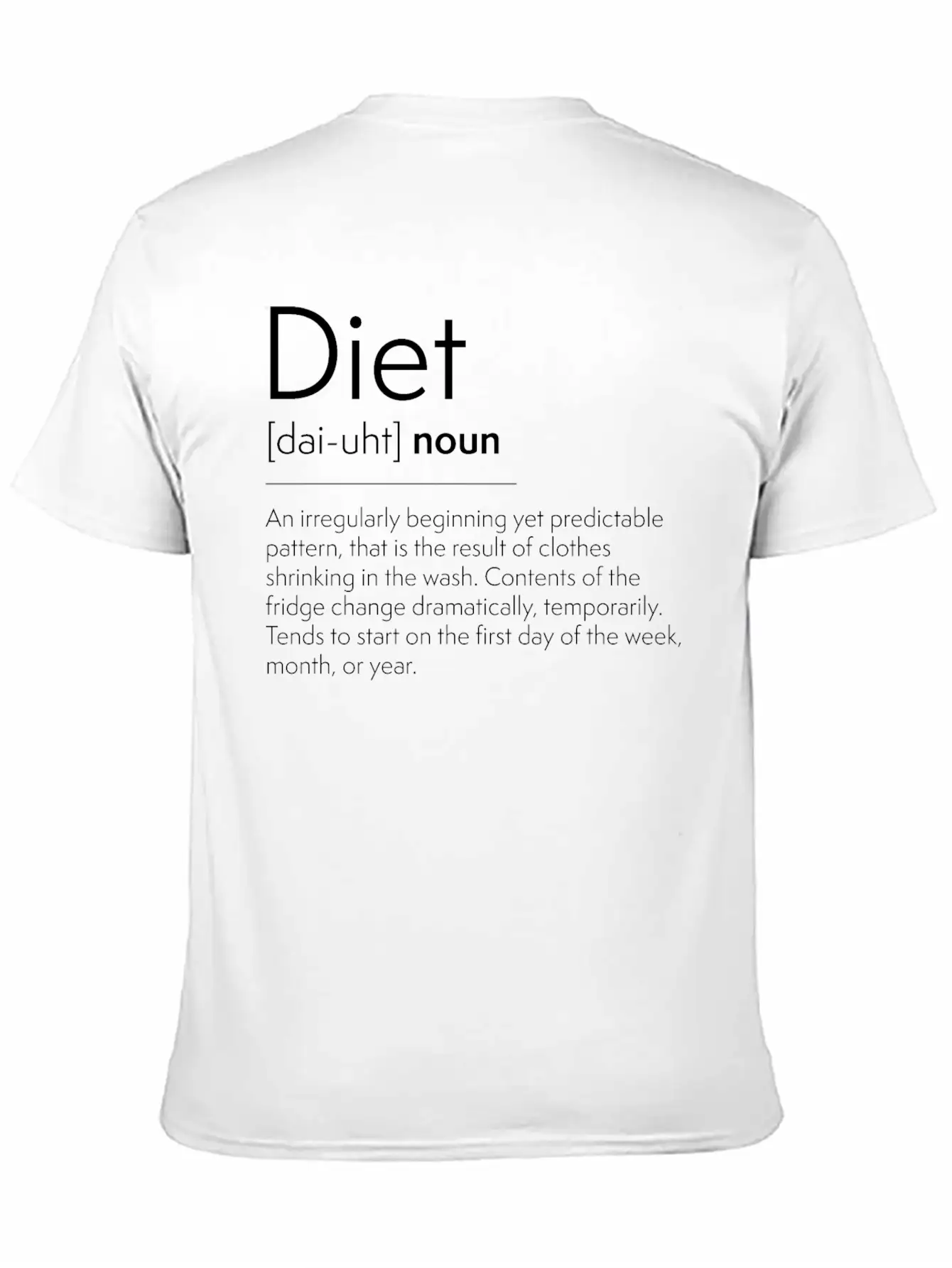 Diet Definition Unisex Short Sleeve Soft Cotton T-Shirt – Casual Everyday Wear