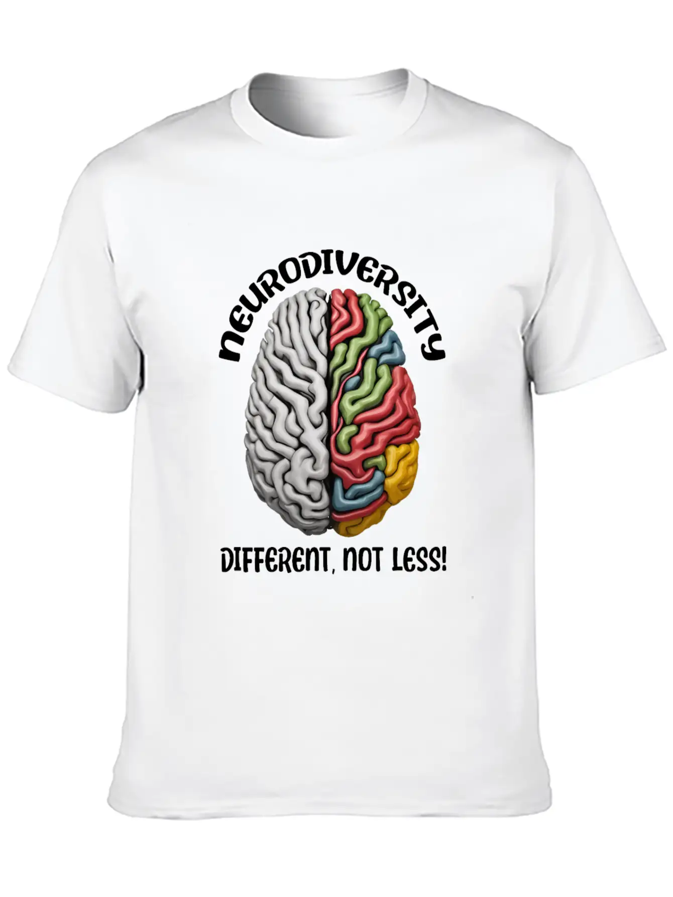 "Different, Not Less" Neurodiversity Stylish Everyday T-Shirt – Unisex Basic Cotton Tee