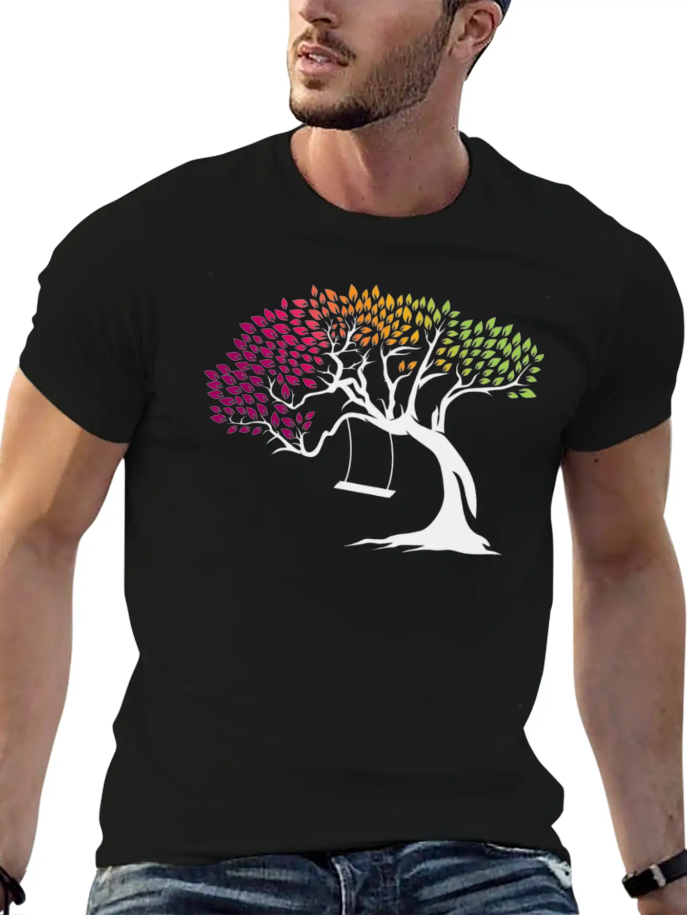 Digital Tree Comfortable Minimalist Graphic Tee – Summer Style Essential