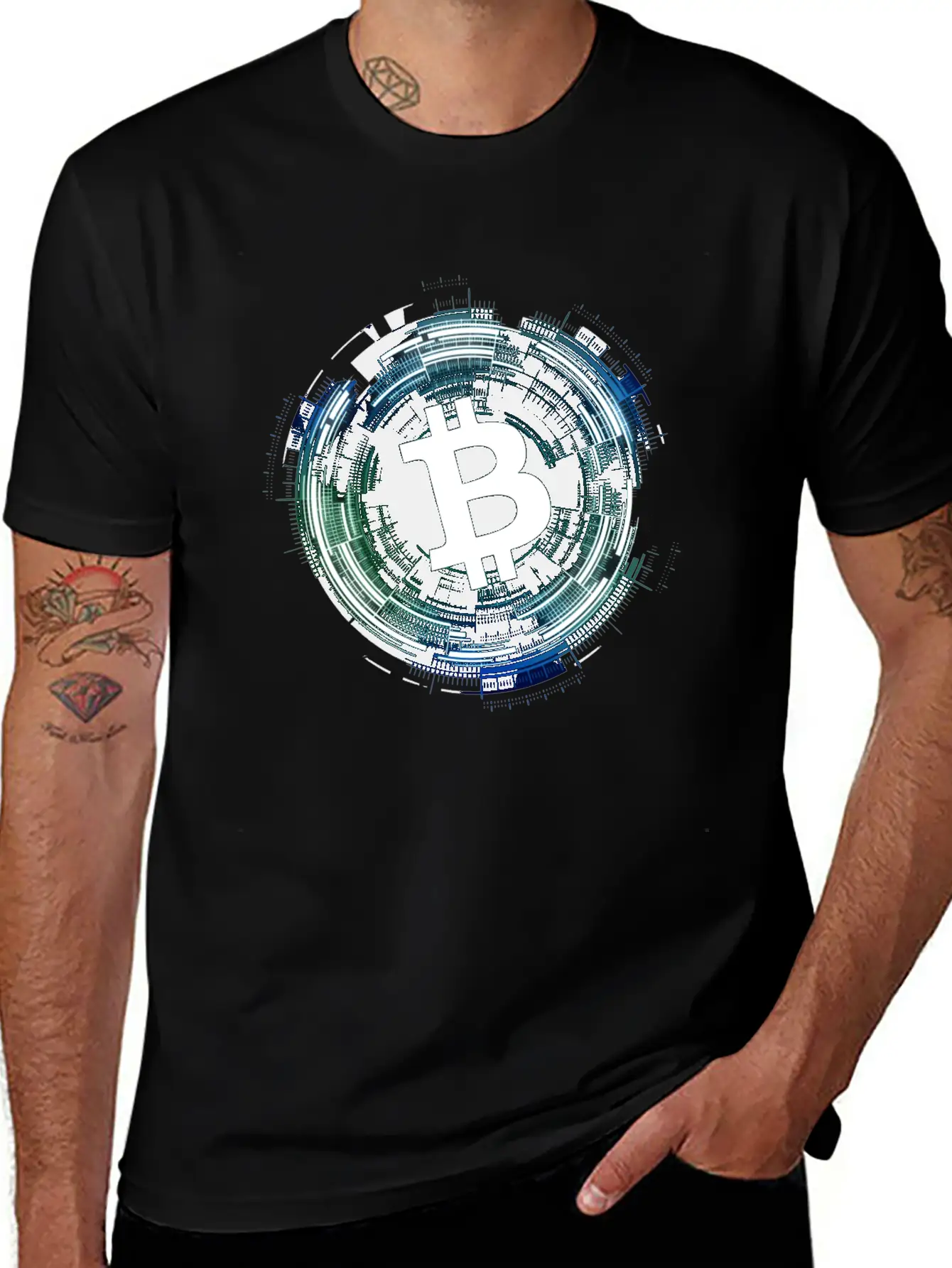 Digital Vortex Logo Bitcoin Gift T-shirt Stylish Everyday T-Shirt – Unisex Basic Cotton Tee