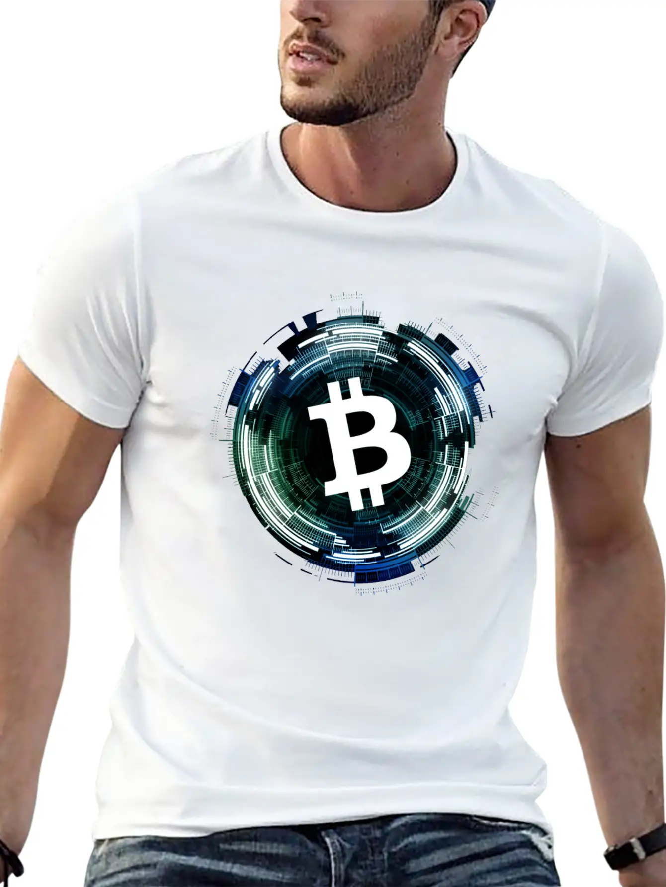 Digital Vortex Logo Bitcoin Gift T-shirt Stylish Everyday T-Shirt – Unisex Basic Cotton Tee