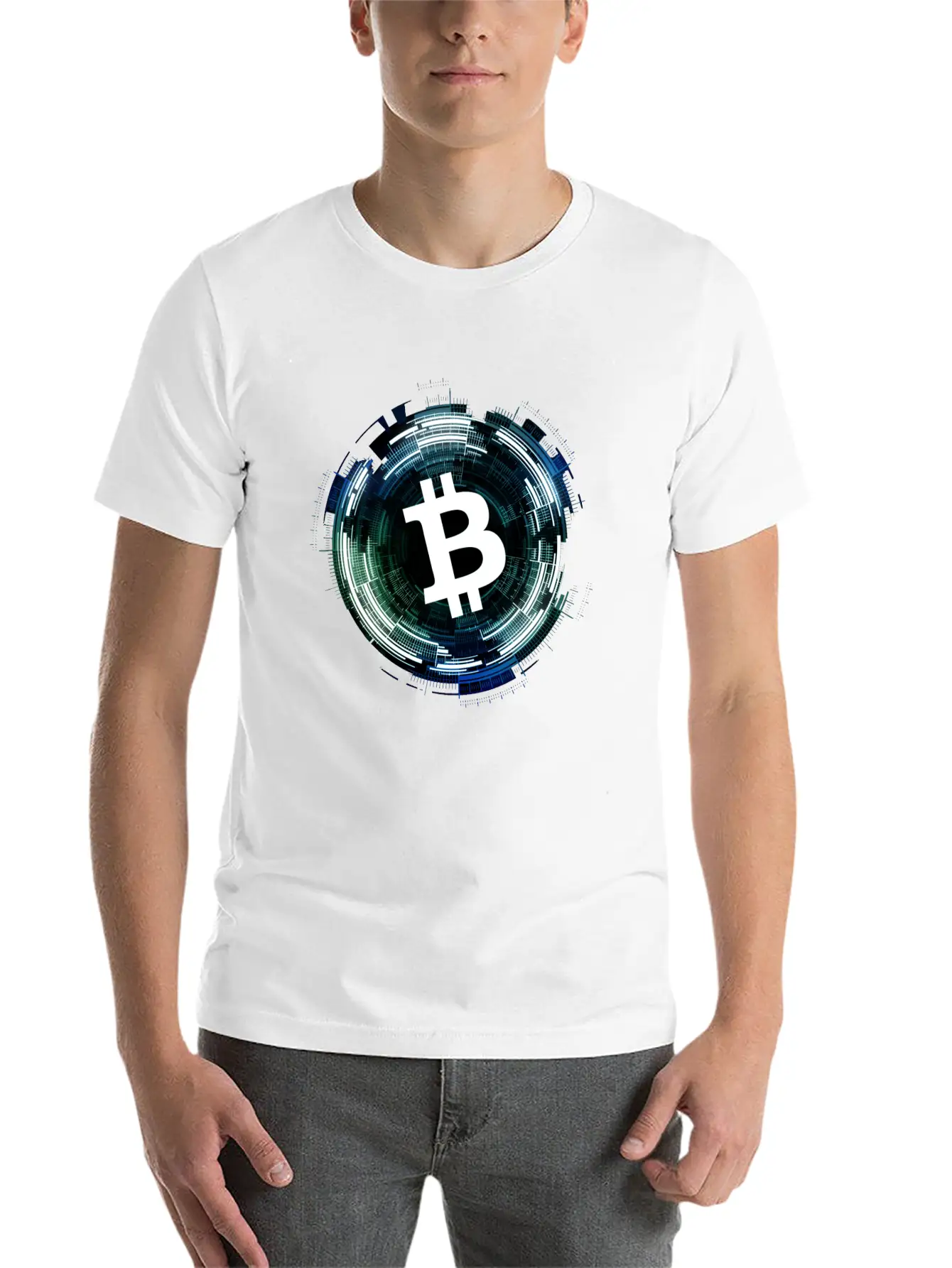 Digital Vortex Logo Bitcoin Gift T-shirt Stylish Everyday T-Shirt – Unisex Basic Cotton Tee