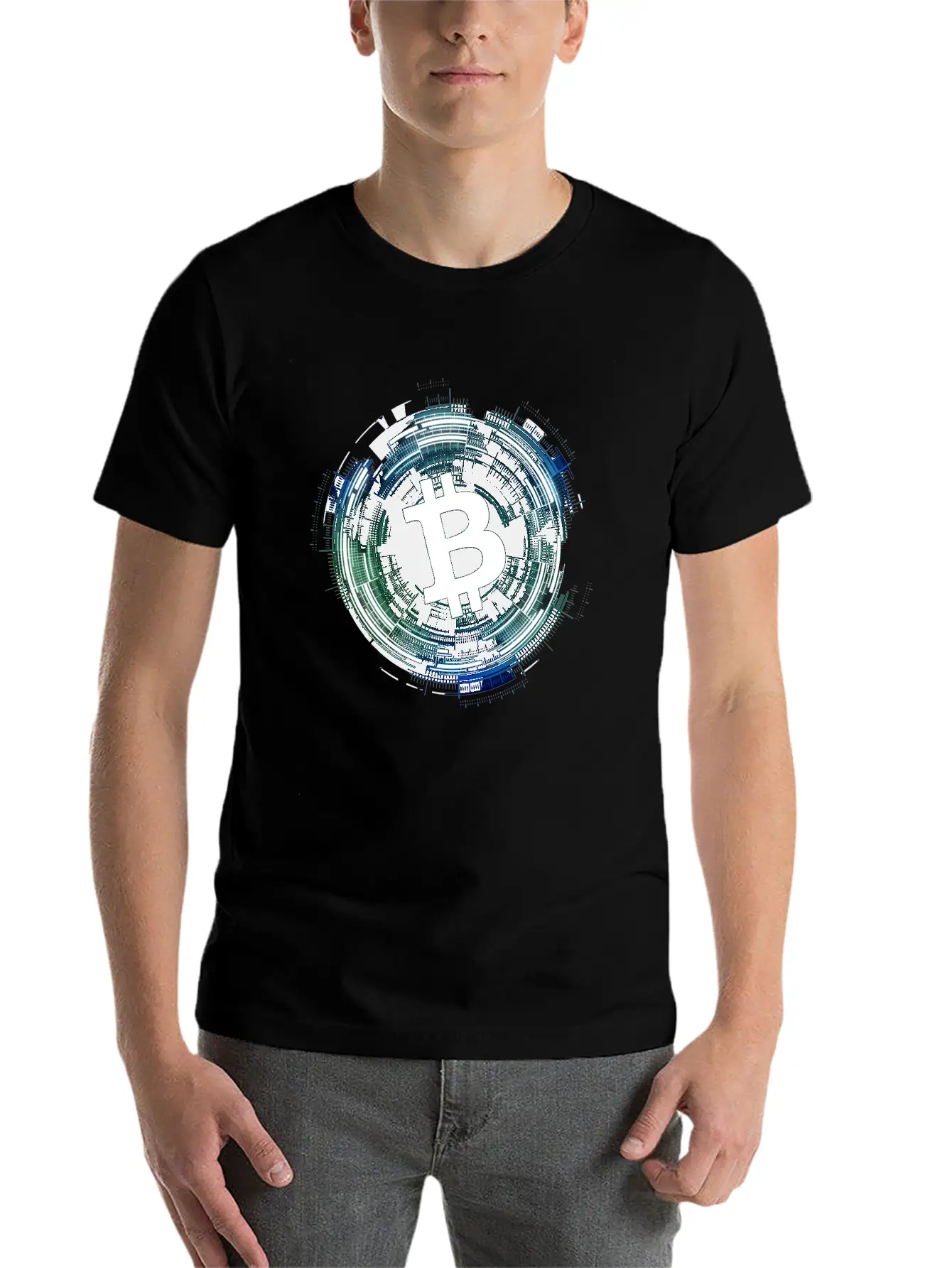 Digital Vortex Logo Bitcoin Gift T-shirt Stylish Everyday T-Shirt – Unisex Basic Cotton Tee