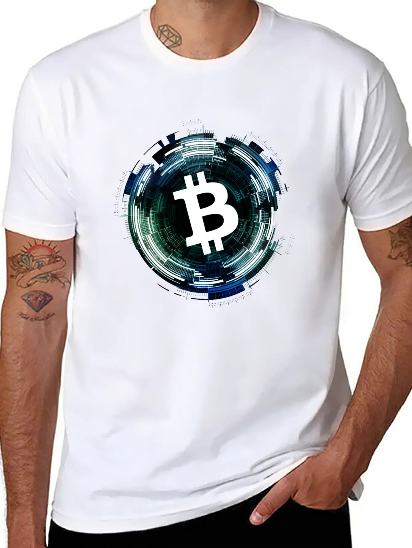 Digital Vortex Logo Bitcoin Gift T-shirt Stylish Everyday T-Shirt – Unisex Basic Cotton Tee