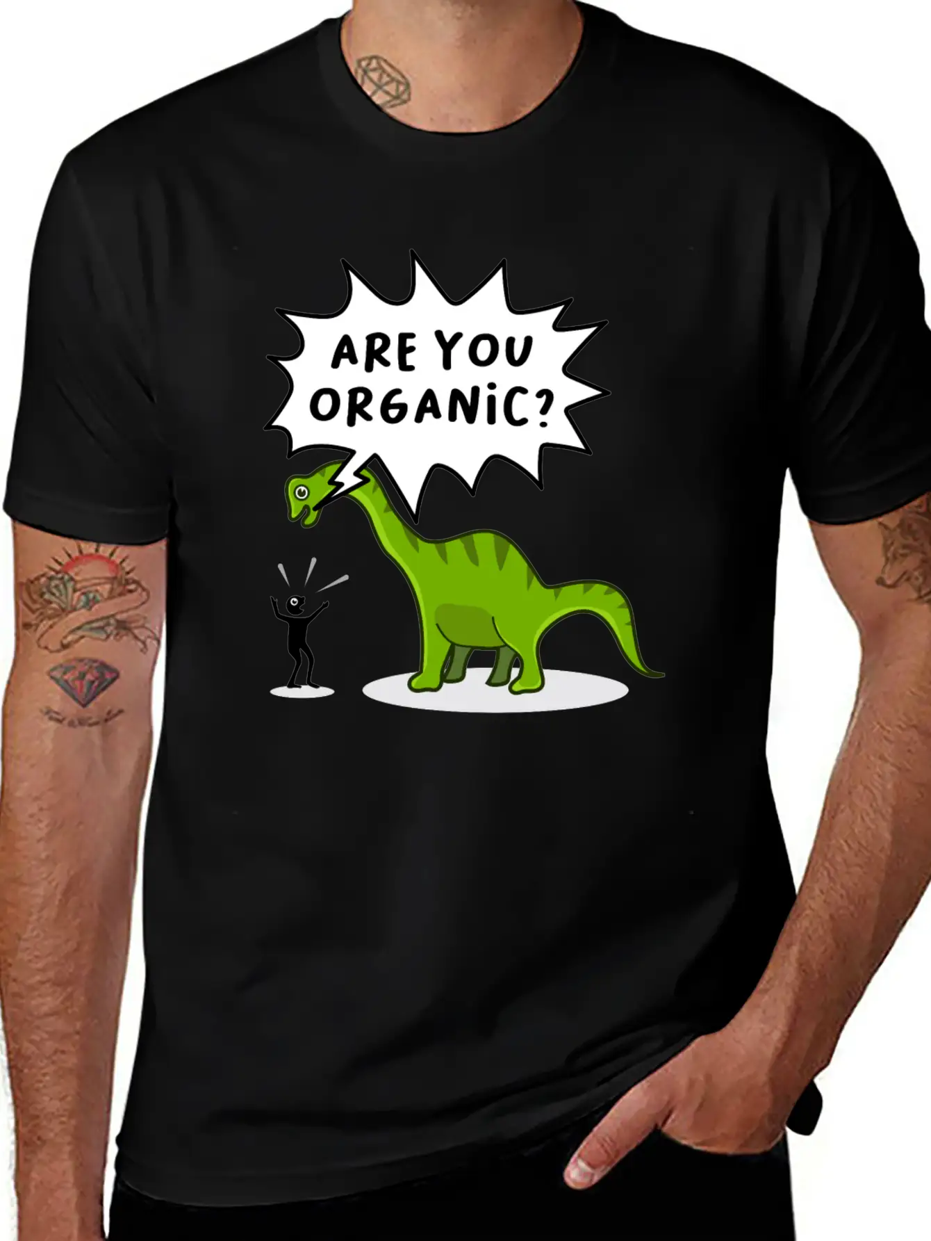 Dinosaur Organic Funny Saying Dino Essential Unisex Summer Tee – Soft Cotton Casual Fit