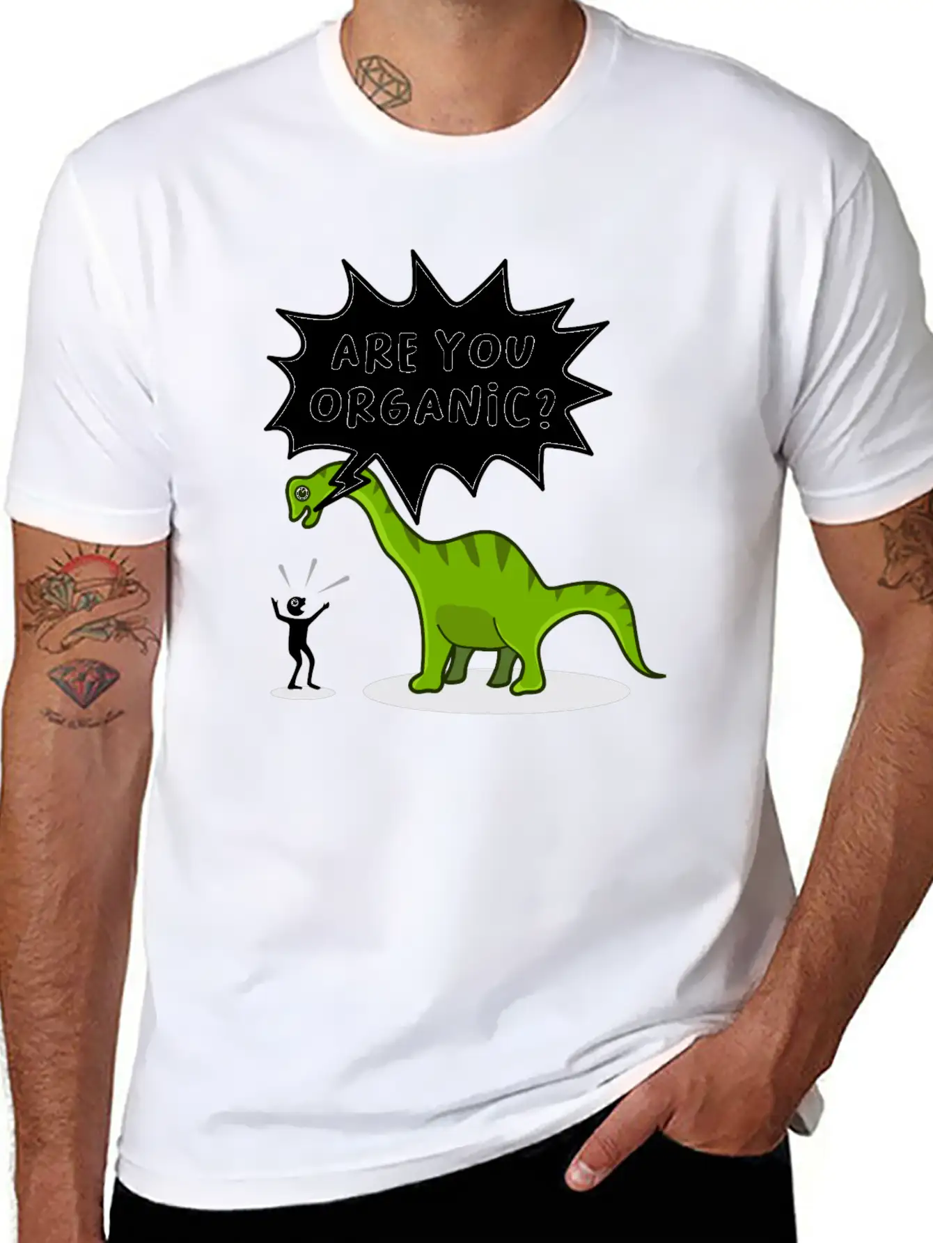 Dinosaur Organic Funny Saying Dino Essential Unisex Summer Tee – Soft Cotton Casual Fit