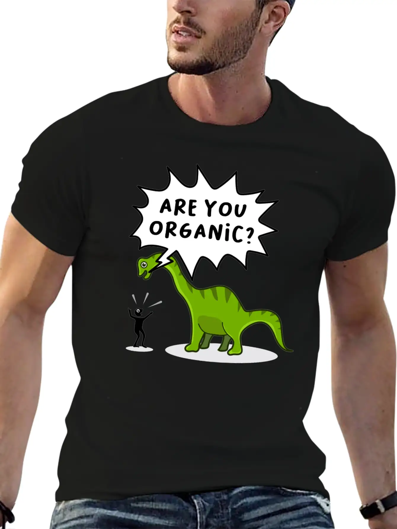 Dinosaur Organic Funny Saying Dino Essential Unisex Summer Tee – Soft Cotton Casual Fit