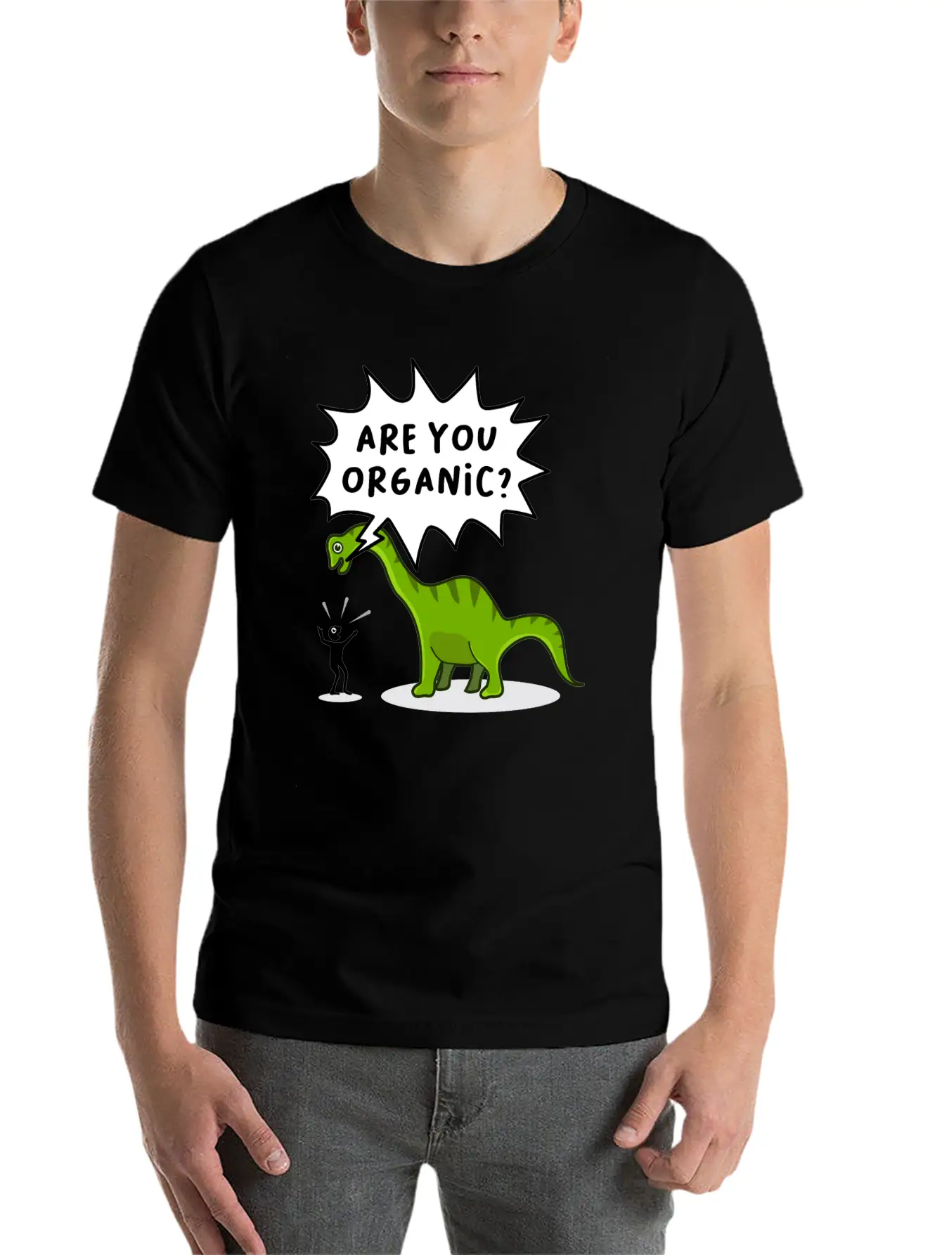 Dinosaur Organic Funny Saying Dino Essential Unisex Summer Tee – Soft Cotton Casual Fit