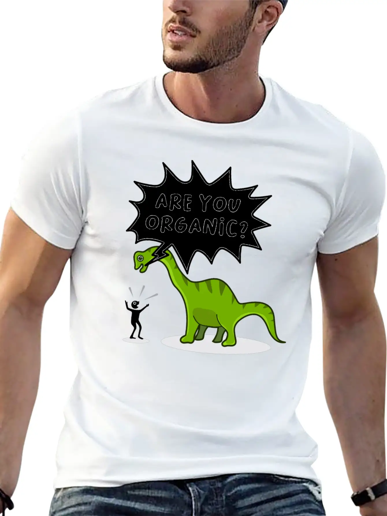 Dinosaur Organic Funny Saying Dino Essential Unisex Summer Tee – Soft Cotton Casual Fit