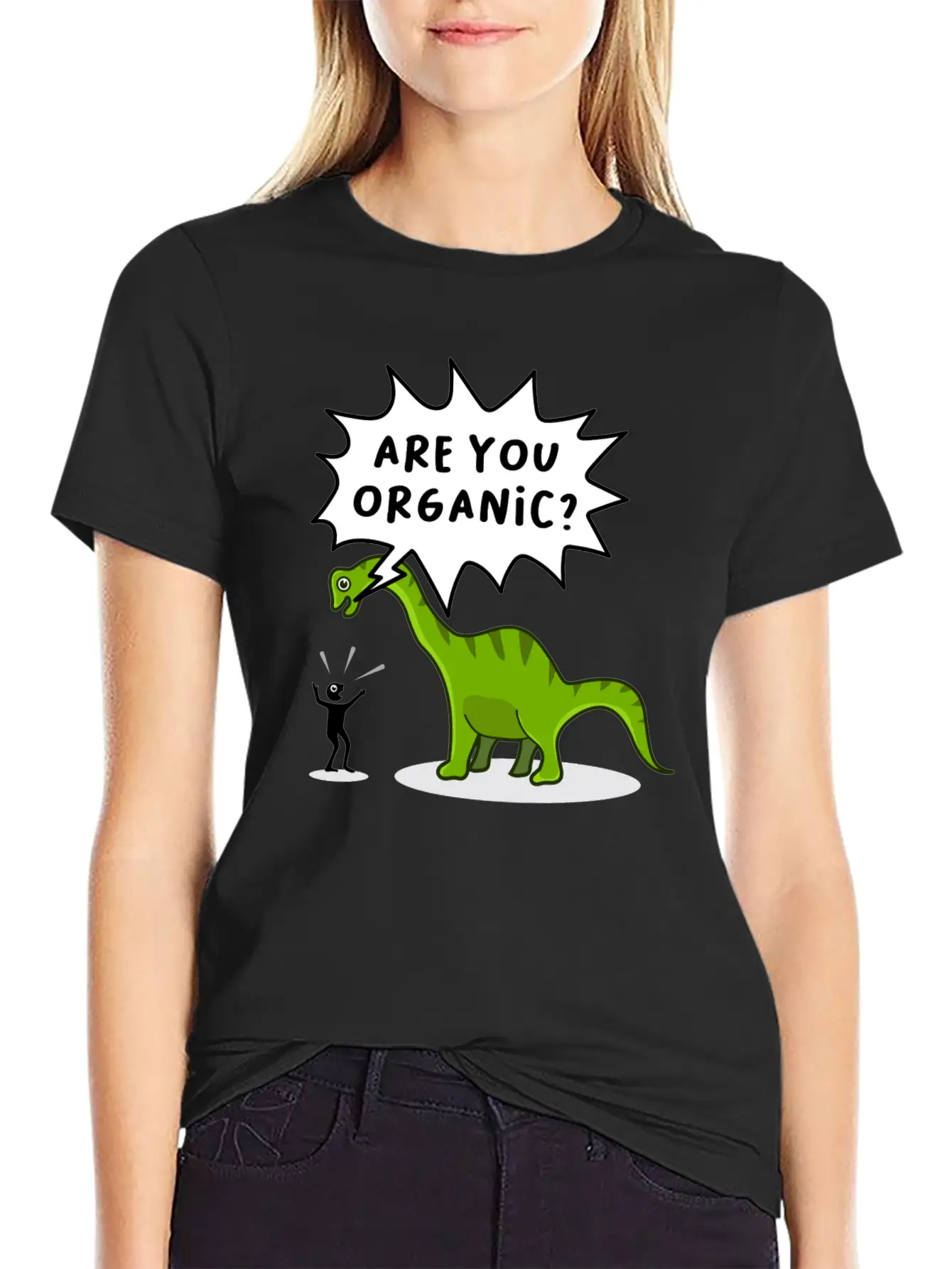 Dinosaur Organic Funny Saying Dino Essential Unisex Summer Tee – Soft Cotton Casual Fit