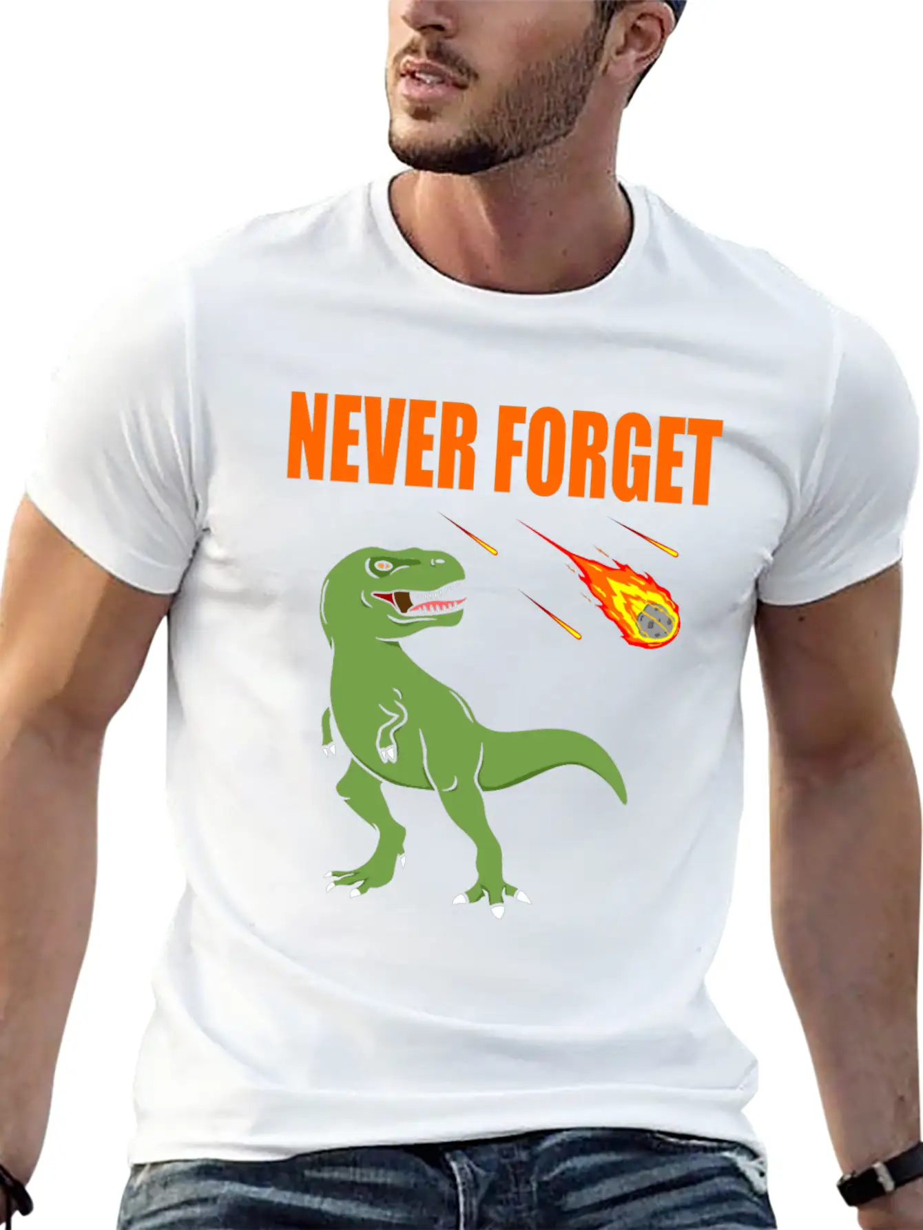 Dinosaurs Never Forget Pluto And Meteor Fun Meme Basic Graphic T-Shirt – Daily Comfort In Soft Cotton