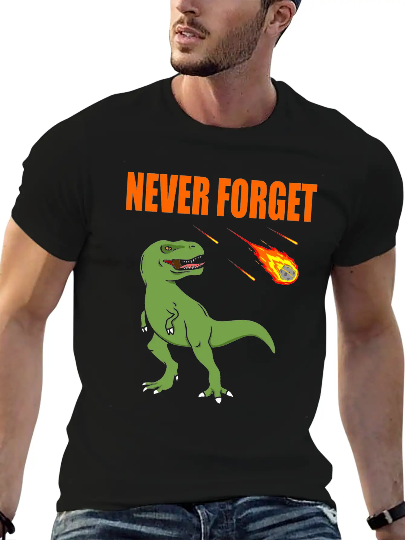 Dinosaurs Never Forget Pluto And Meteor Fun Meme Basic Graphic T-Shirt – Daily Comfort In Soft Cotton