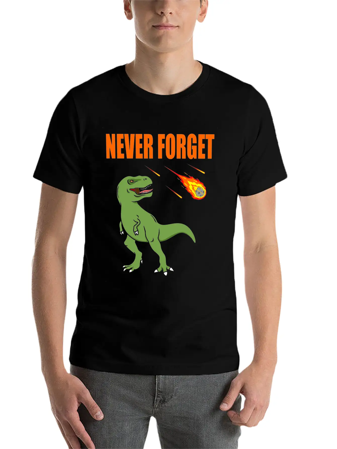 Dinosaurs Never Forget Pluto And Meteor Fun Meme Basic Graphic T-Shirt – Daily Comfort In Soft Cotton