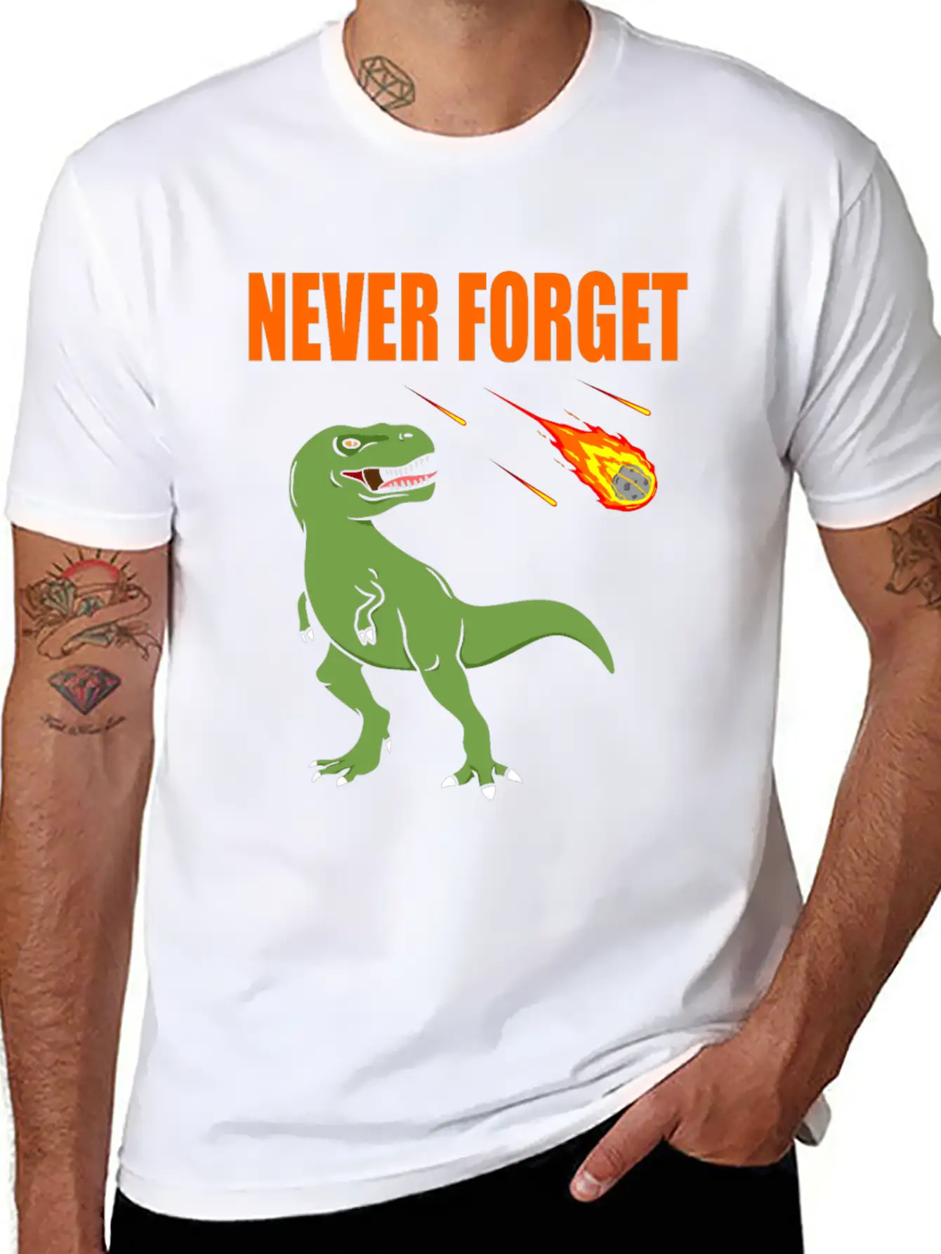 Dinosaurs Never Forget Pluto And Meteor Fun Meme Basic Graphic T-Shirt – Daily Comfort In Soft Cotton