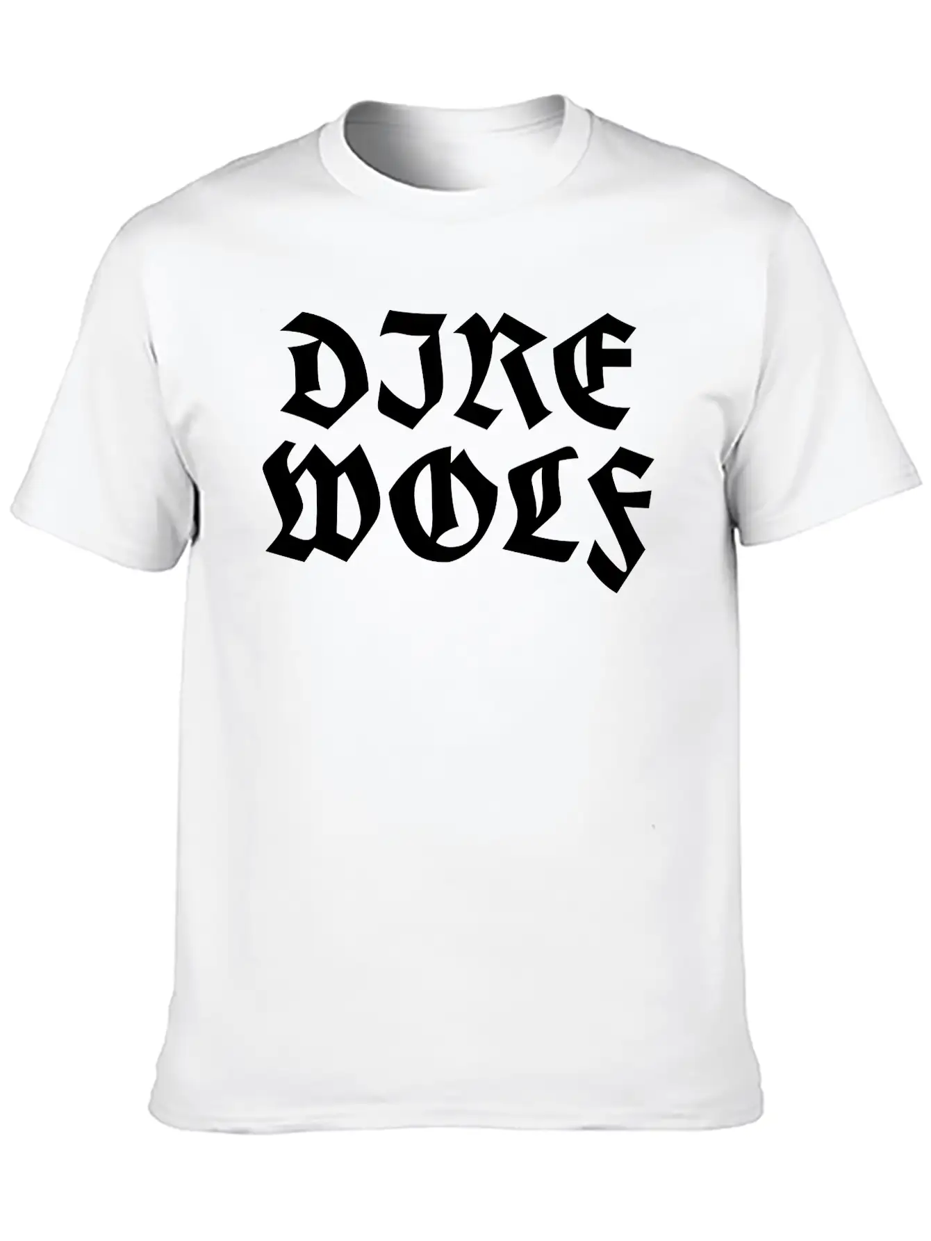 Direwolf Lettering Unisex Short Sleeve Soft Cotton T-Shirt – Casual Everyday Wear