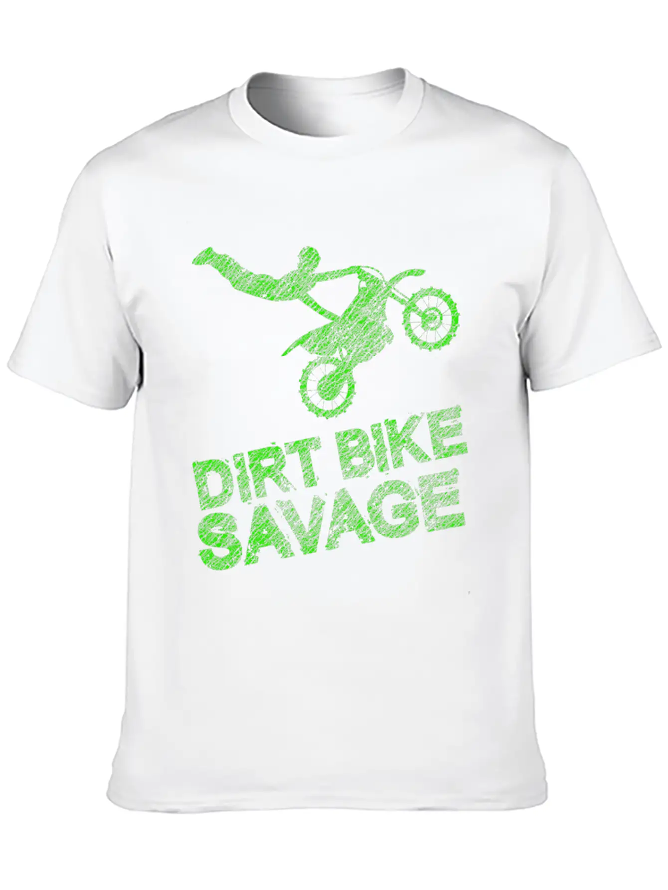 Dirt Bike Savage Motocross Distressed Youth Rider Stylish Everyday T-Shirt – Unisex Basic Cotton Tee