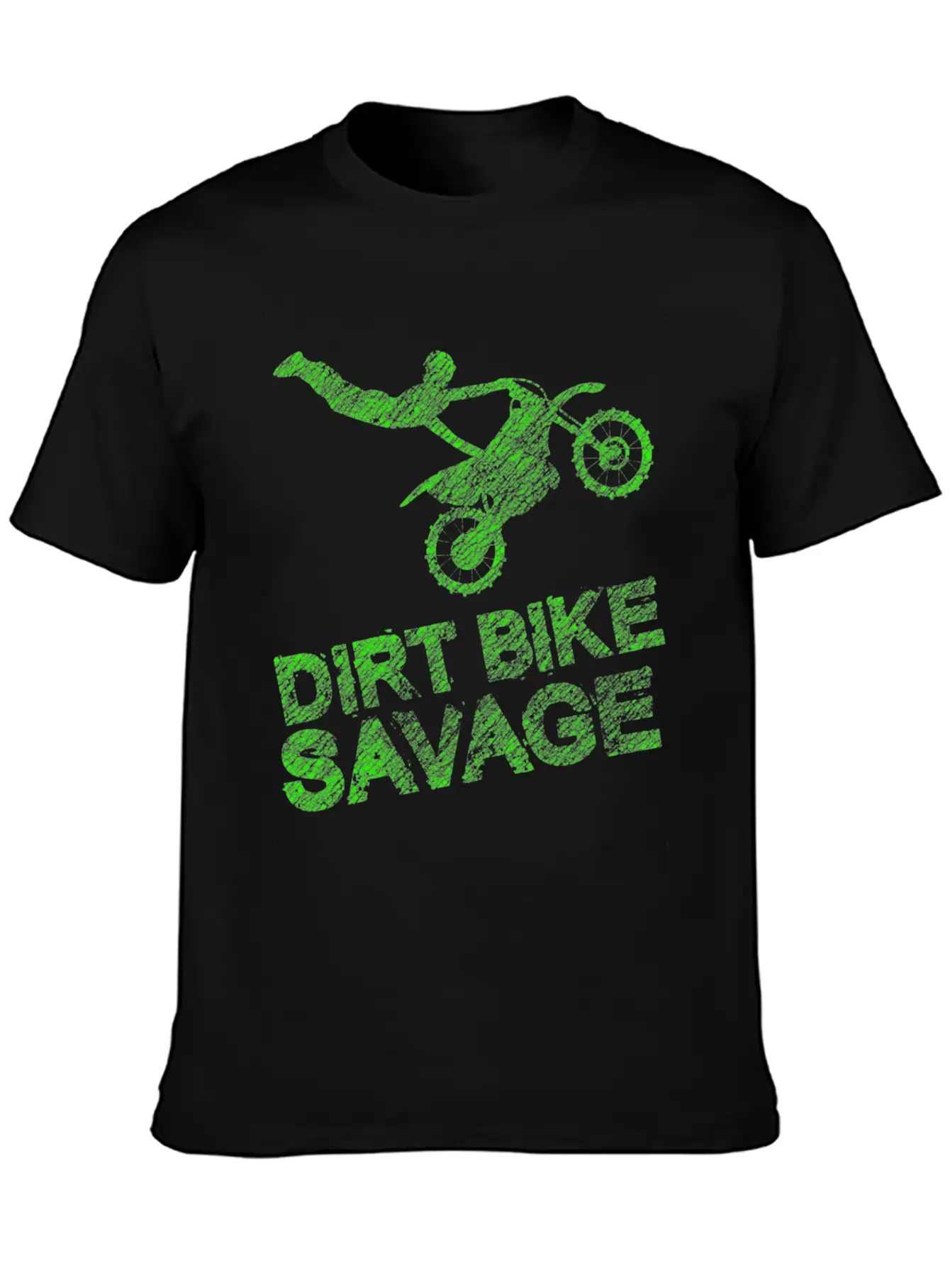 Dirt Bike Savage Motocross Distressed Youth Rider Stylish Everyday T-Shirt – Unisex Basic Cotton Tee