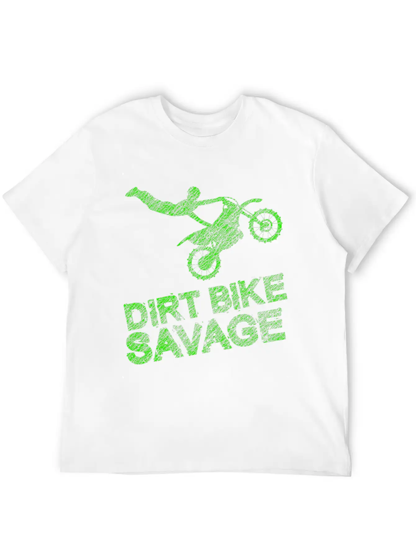 Dirt Bike Savage Motocross Distressed Youth Rider Stylish Everyday T-Shirt – Unisex Basic Cotton Tee