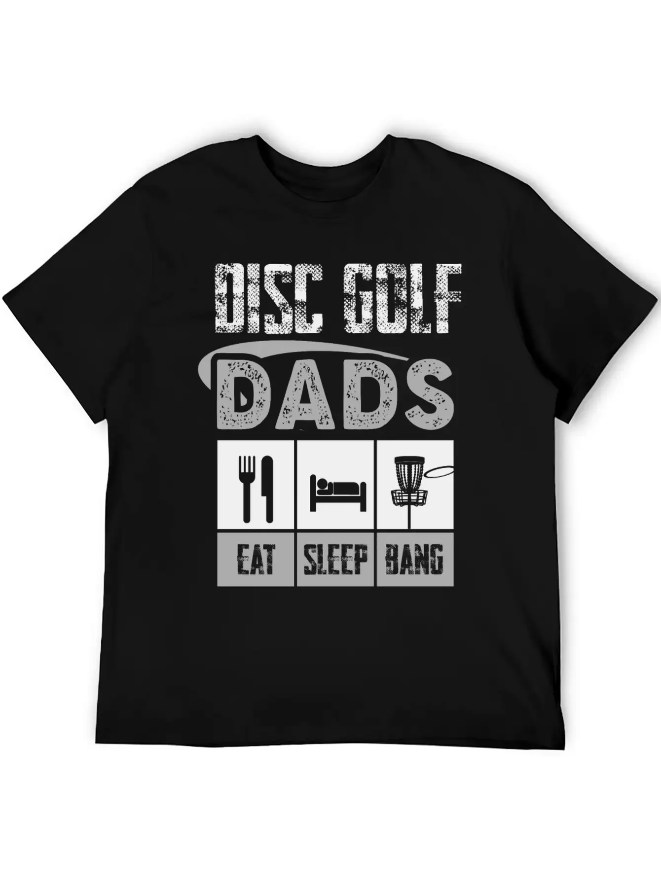 Disc Golf Dad Eat Sleep Bang Funny Frolf Gray Comfortable Minimalist Graphic Tee – Summer Style Essential