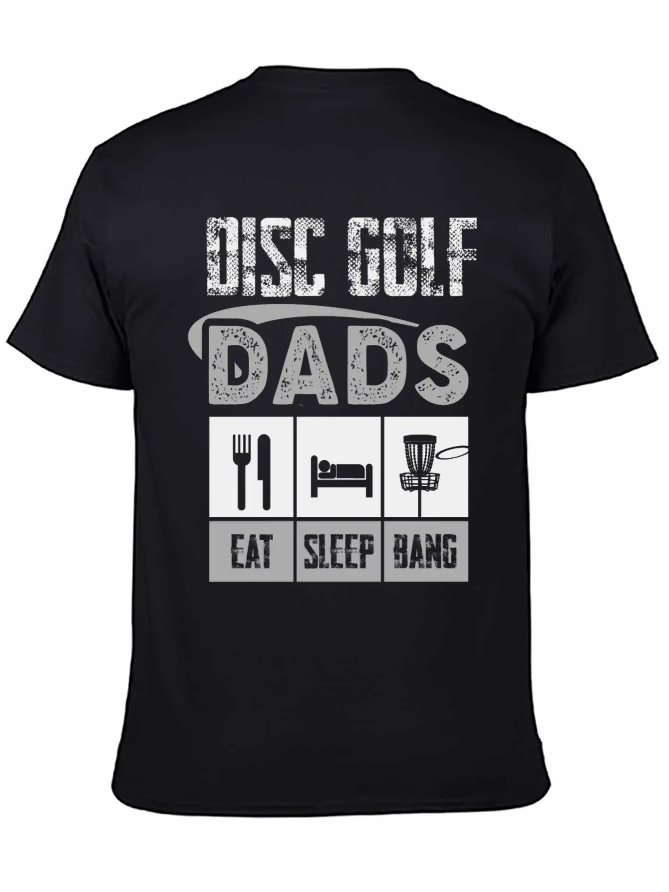 Disc Golf Dad Eat Sleep Bang Funny Frolf Gray Comfortable Minimalist Graphic Tee – Summer Style Essential